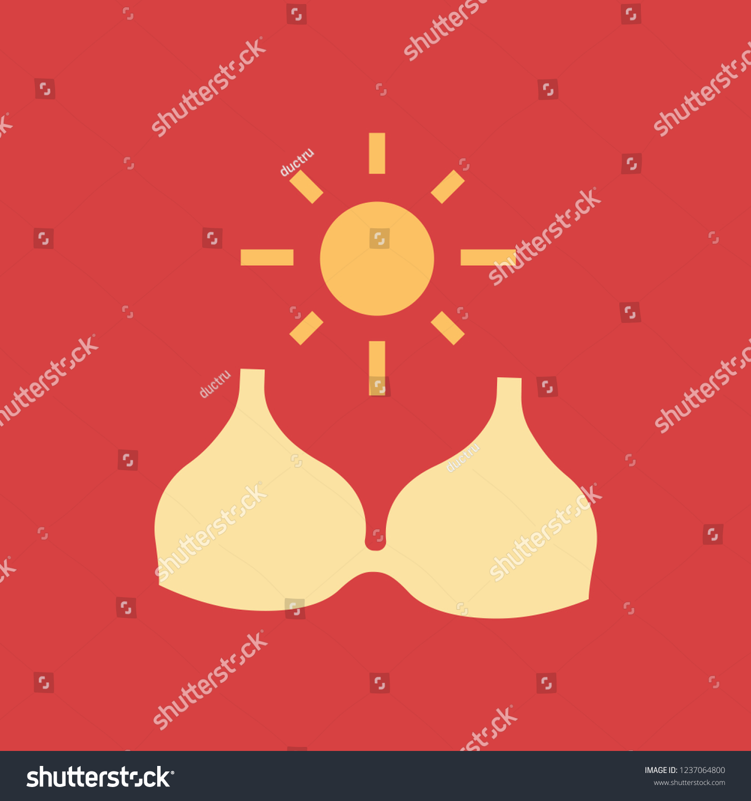 Silhouette Icon Bikinis Sun Stock Vector Royalty Free Shutterstock