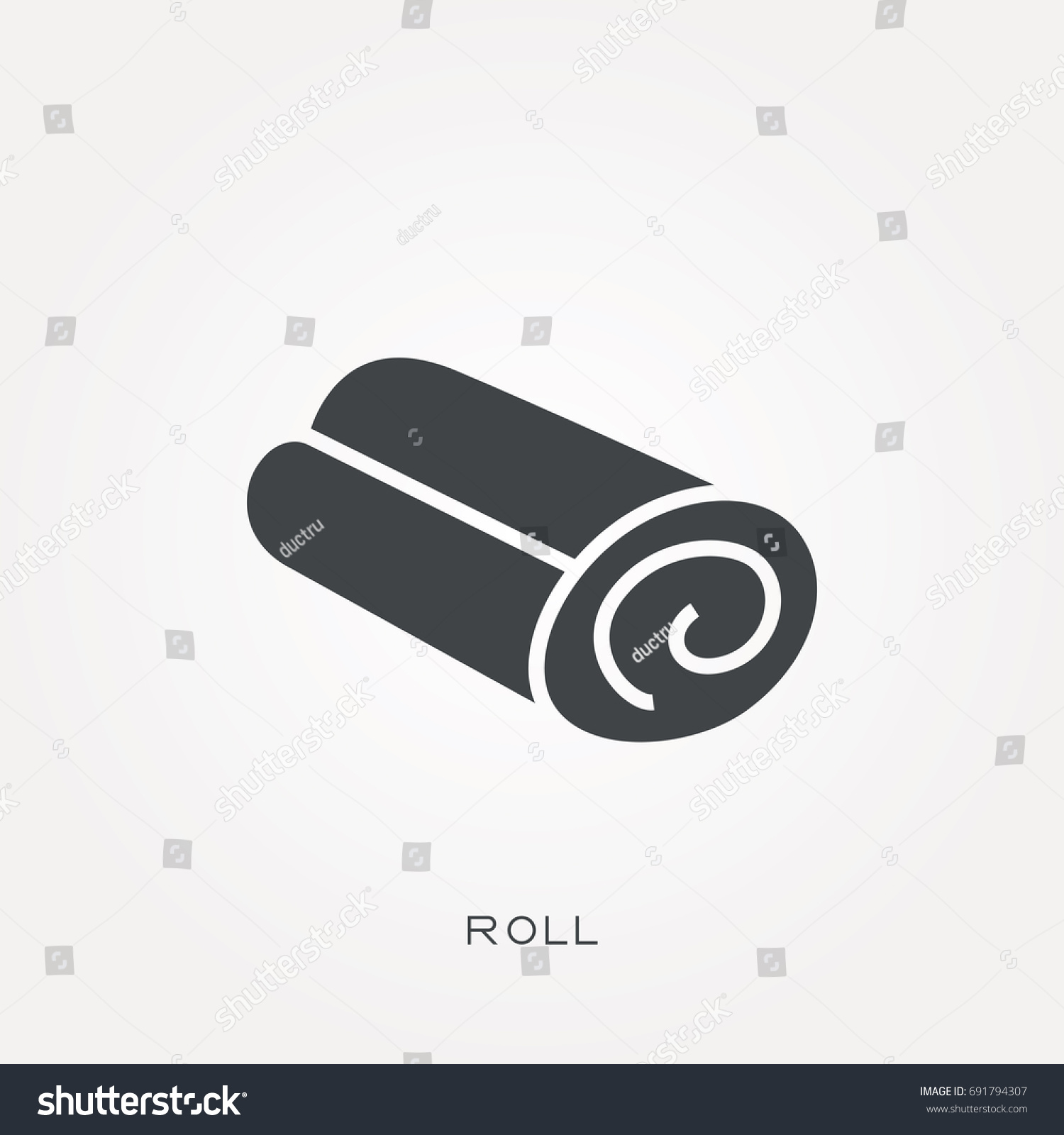 Silhouette Icon Roll Stock Vector (Royalty Free) 691794307