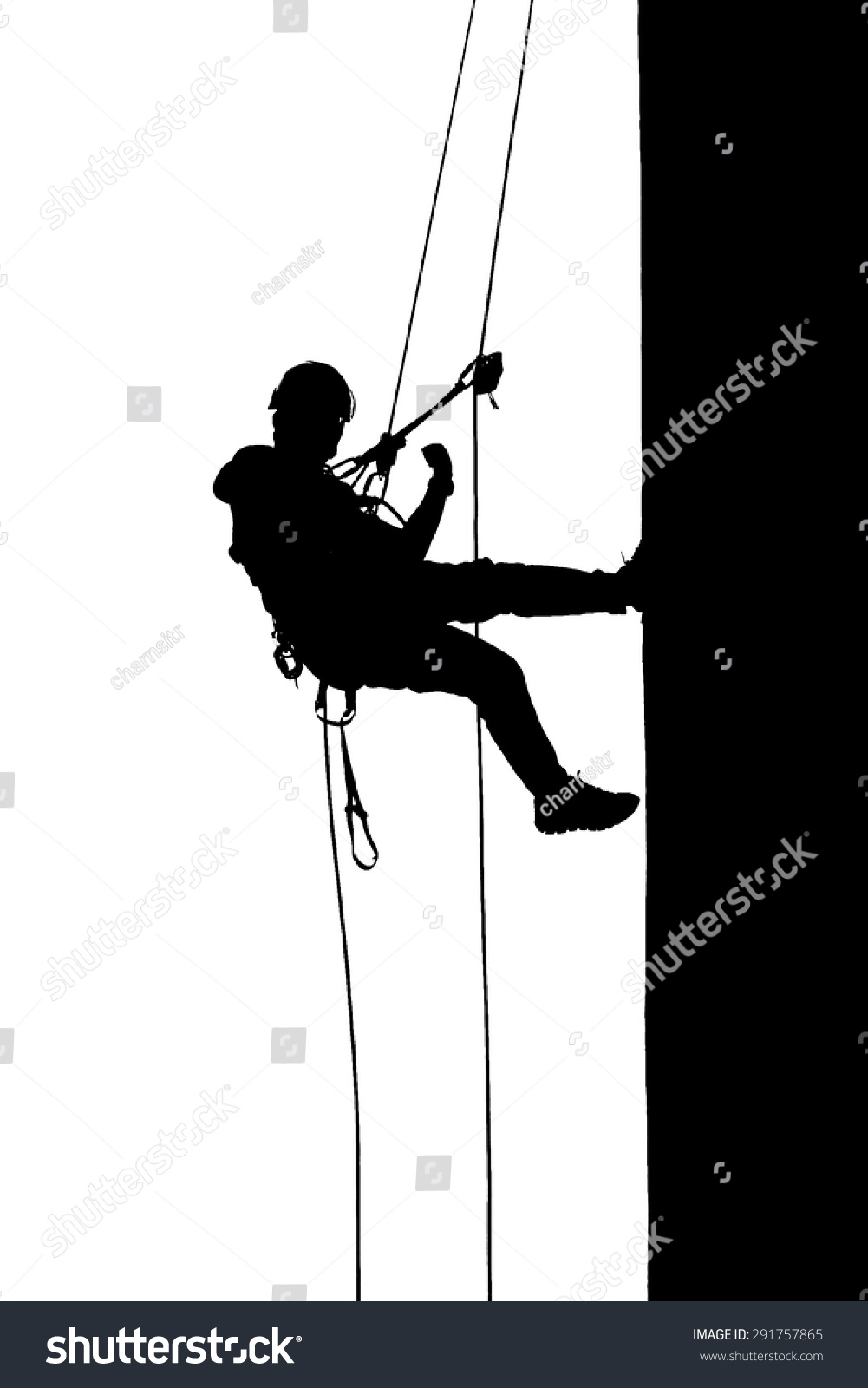 Silhouette Image Wall Climbing Stock Vector 291757865 Shutterstock