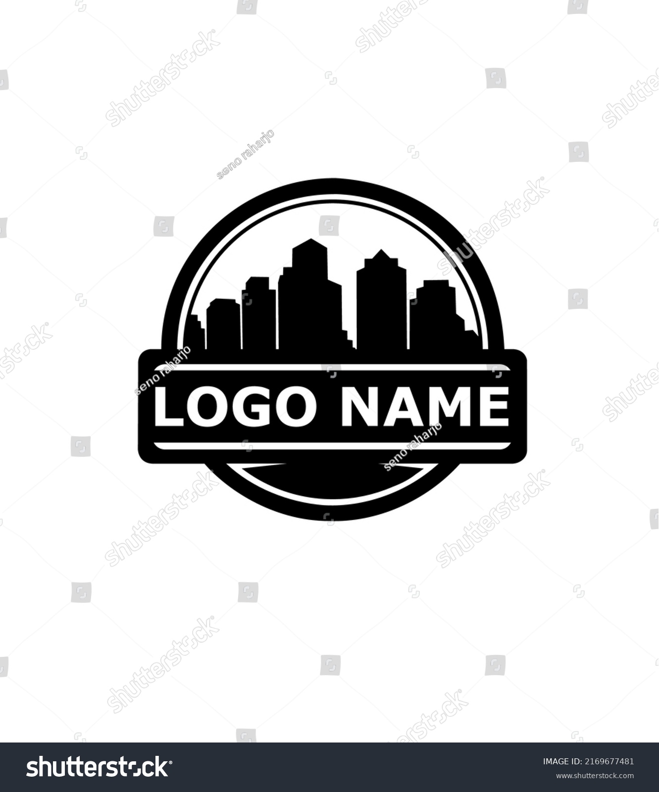 Silhouette Logo Views City Buildings Vector Stock Vector (Royalty Free ...