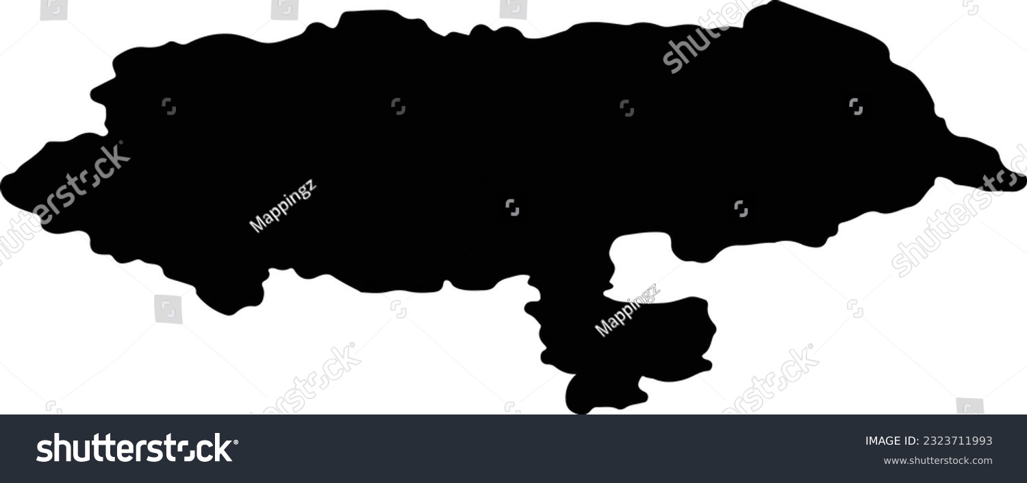 SVG of Silhouette map of North Yorkshire United Kingdom with transparent background. svg
