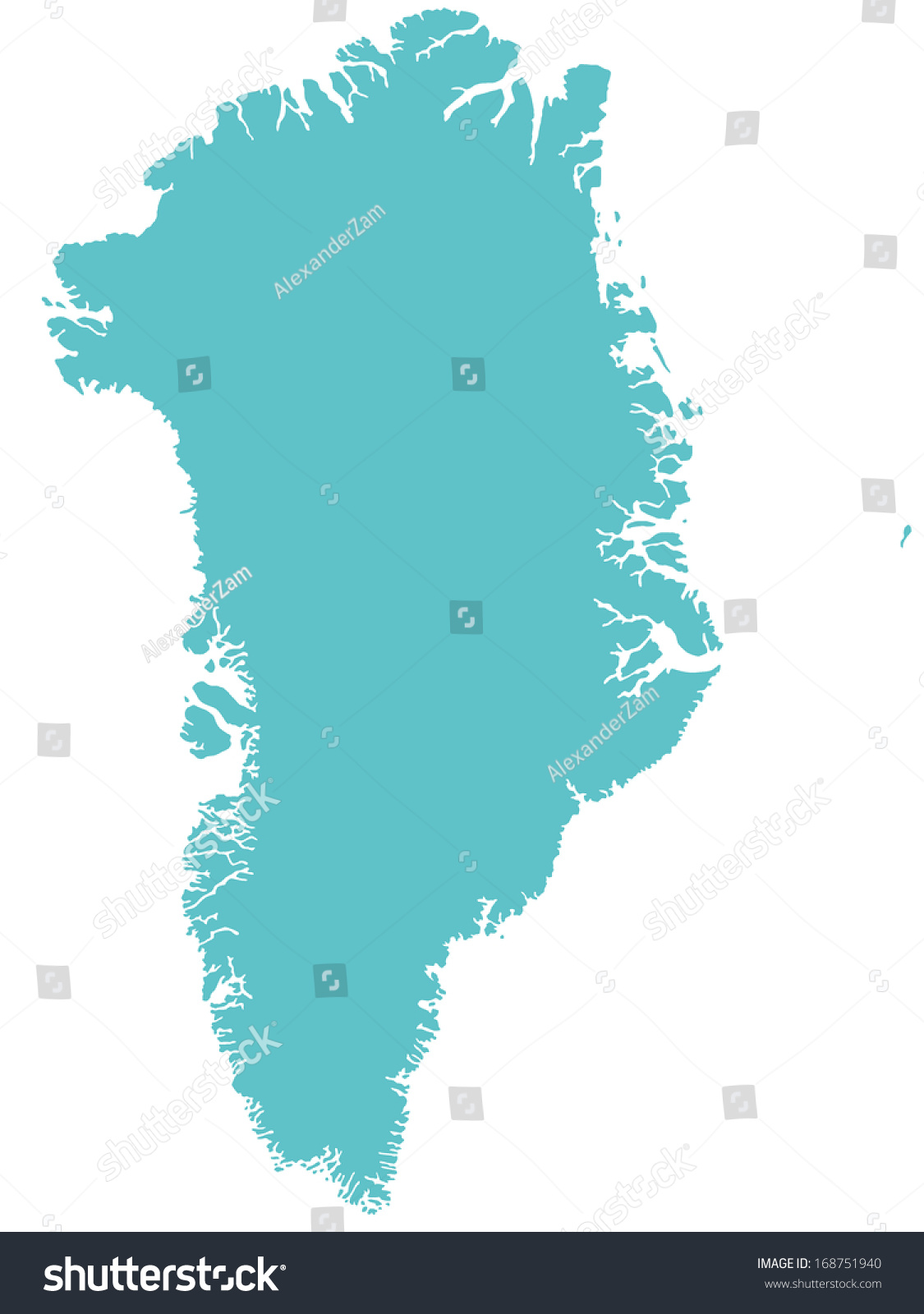 Silhouette Map Greenland Stock Vector (Royalty Free) 168751940