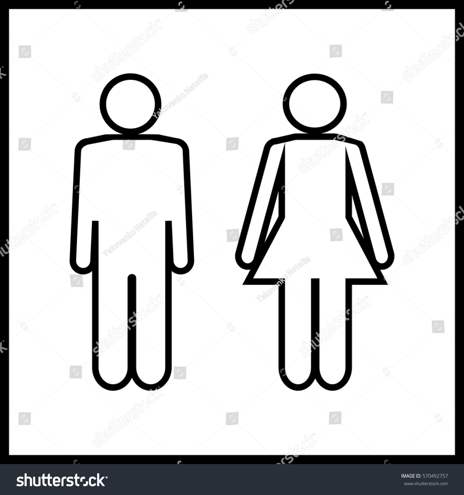 restroom sign template Toilet, wc, restroom sign icon template. Royalty free cliparts.