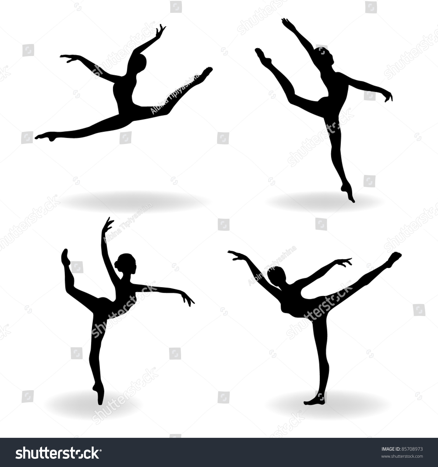 Silhouette Ballerina Vector Illustration Stock Vector 85708973