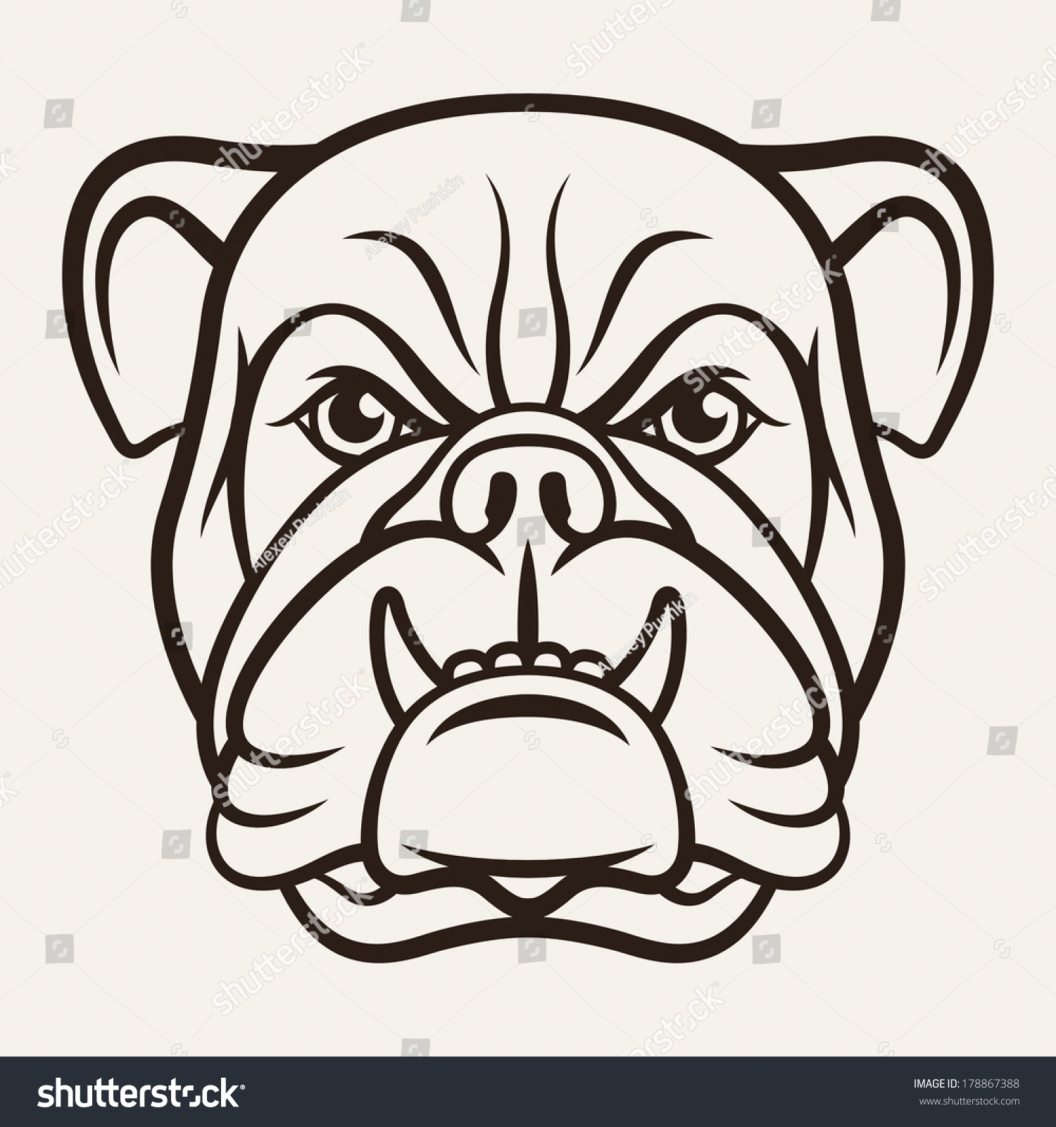 Silhouette Bulldog Isolated On Light Background: เวกเตอร์สต็อก (ปลอดค่า ...