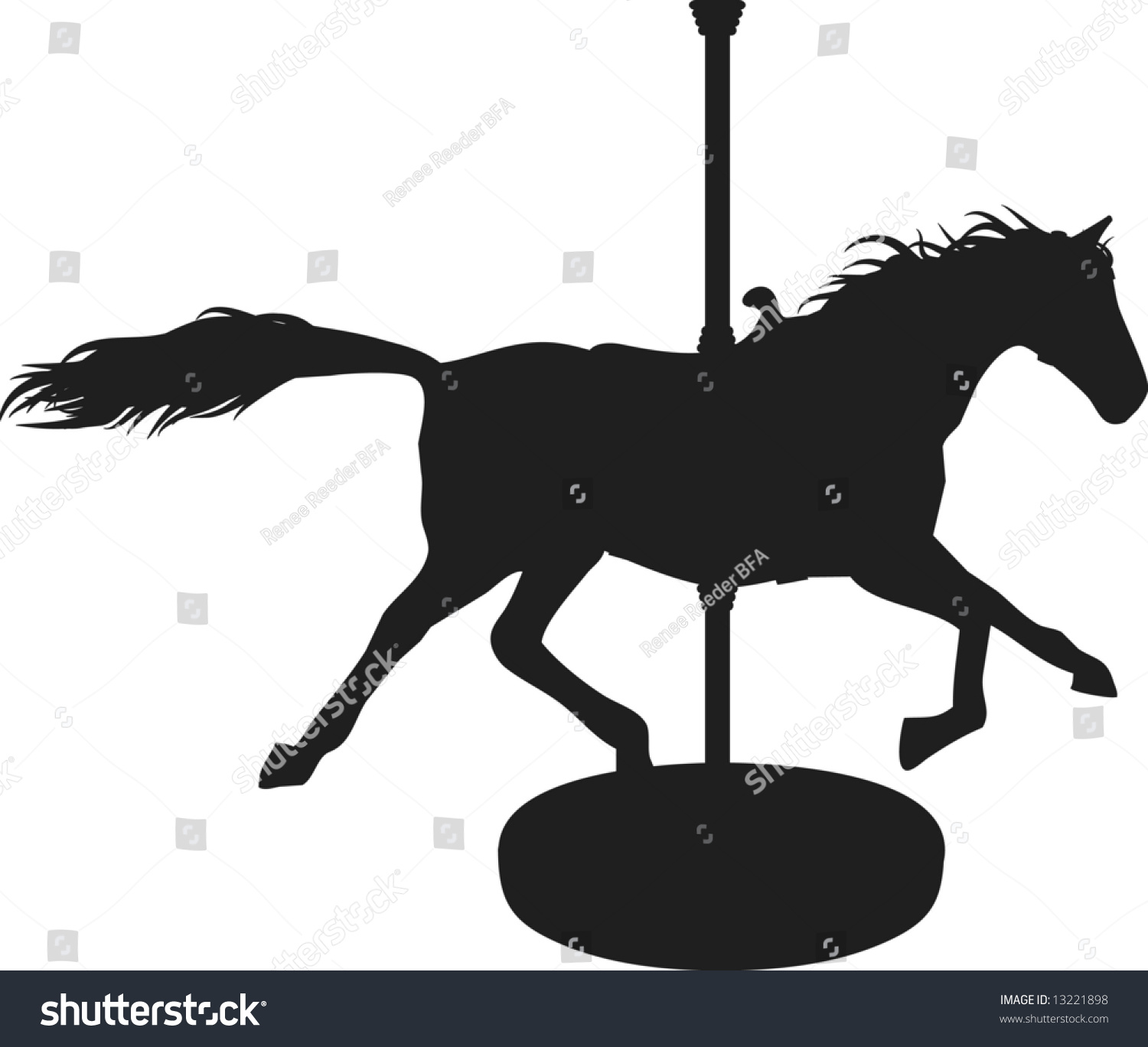 Silhouette Carousel Horse Stock Vector (Royalty Free) 13221898 ...