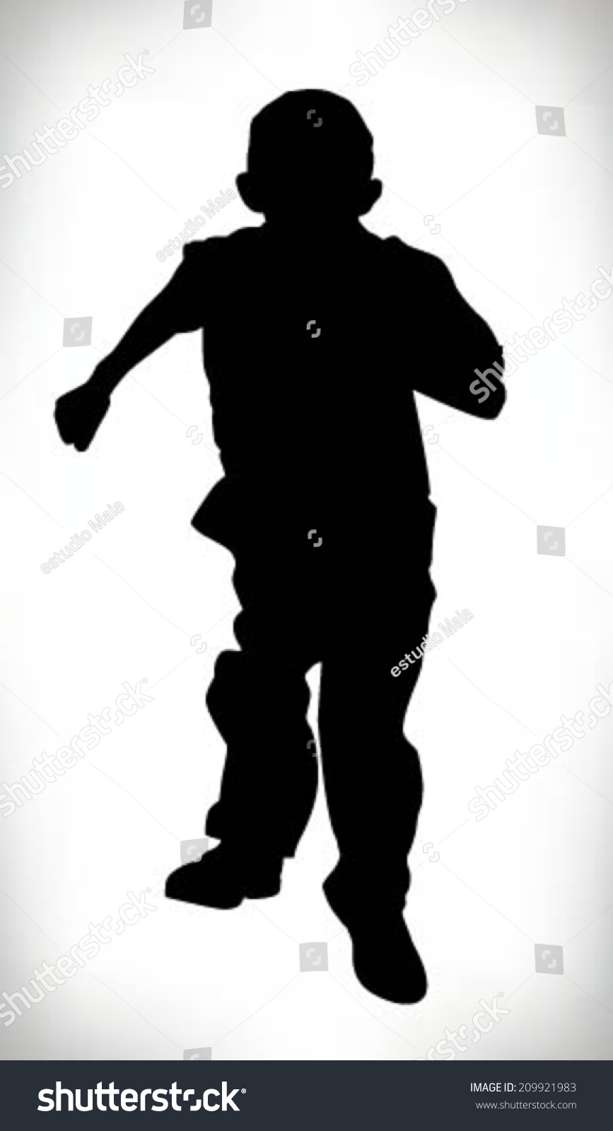 Silhouette Child Running School Uniform Boy Stock Vector 209921983 ...