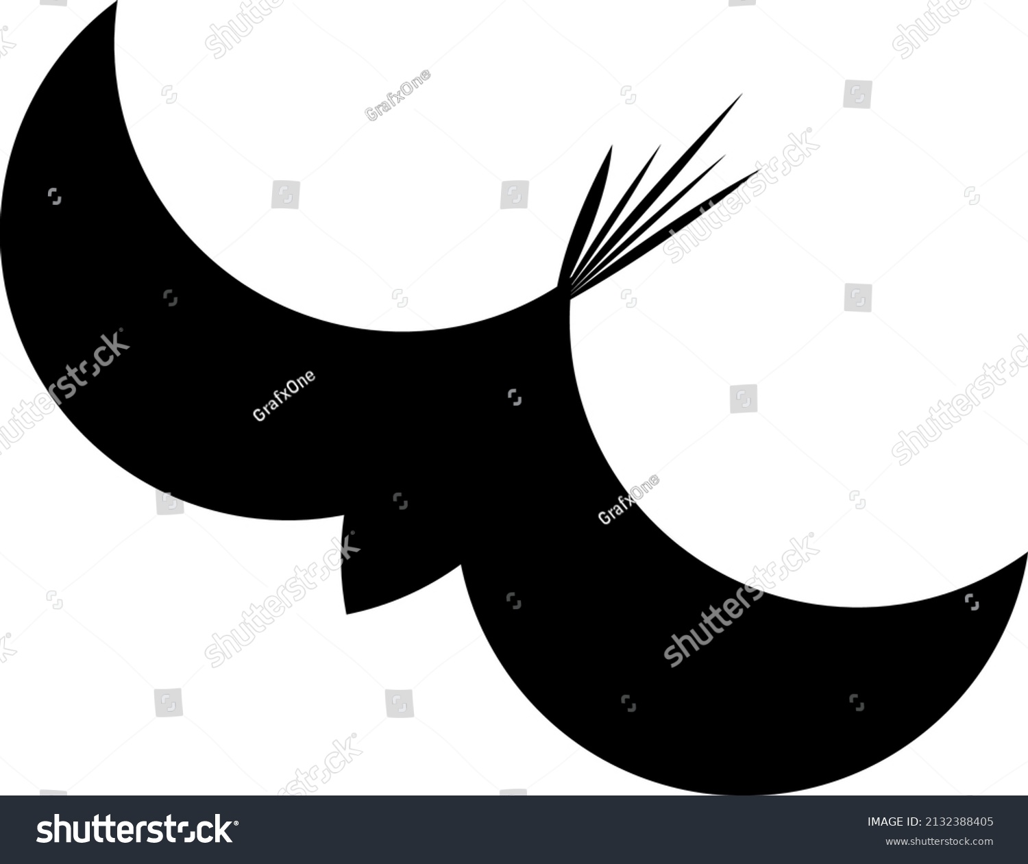 Silhouette Diving Bird Stock Vector (Royalty Free) 2132388405 ...