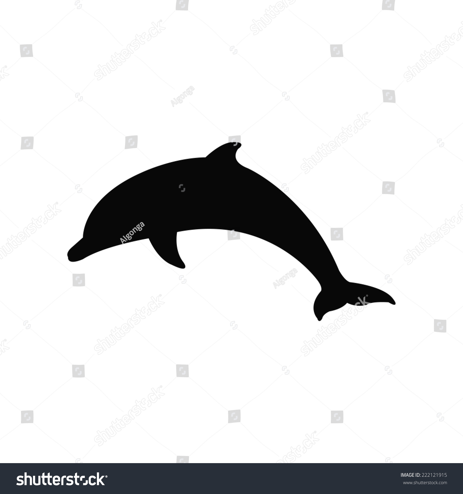 Silhouette Dolphin Stock Vector (Royalty Free) 222121915 - Shutterstock