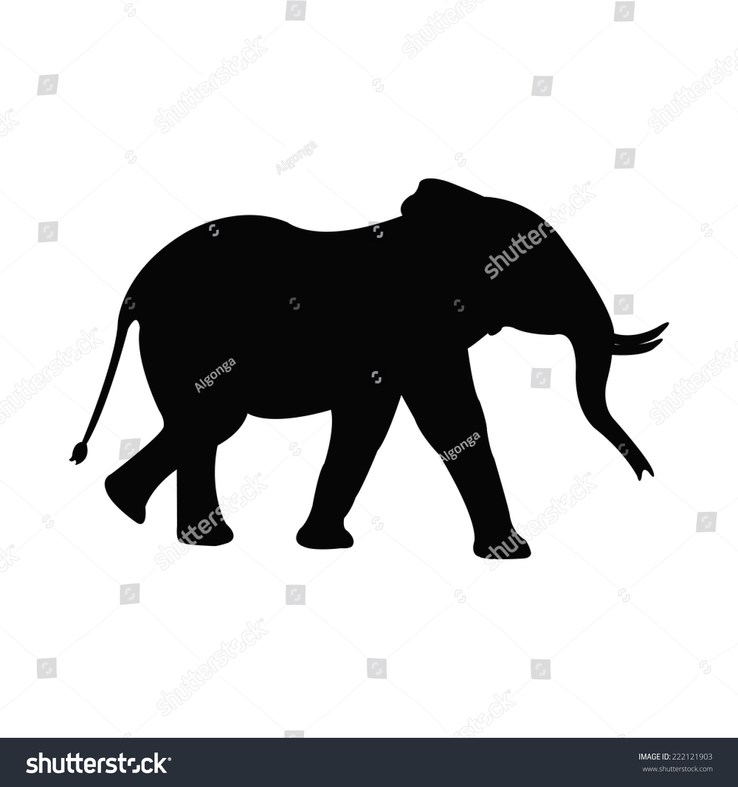 Silhouette Of A Elephant Stock Vector Illustration 222121903 : Shutterstock