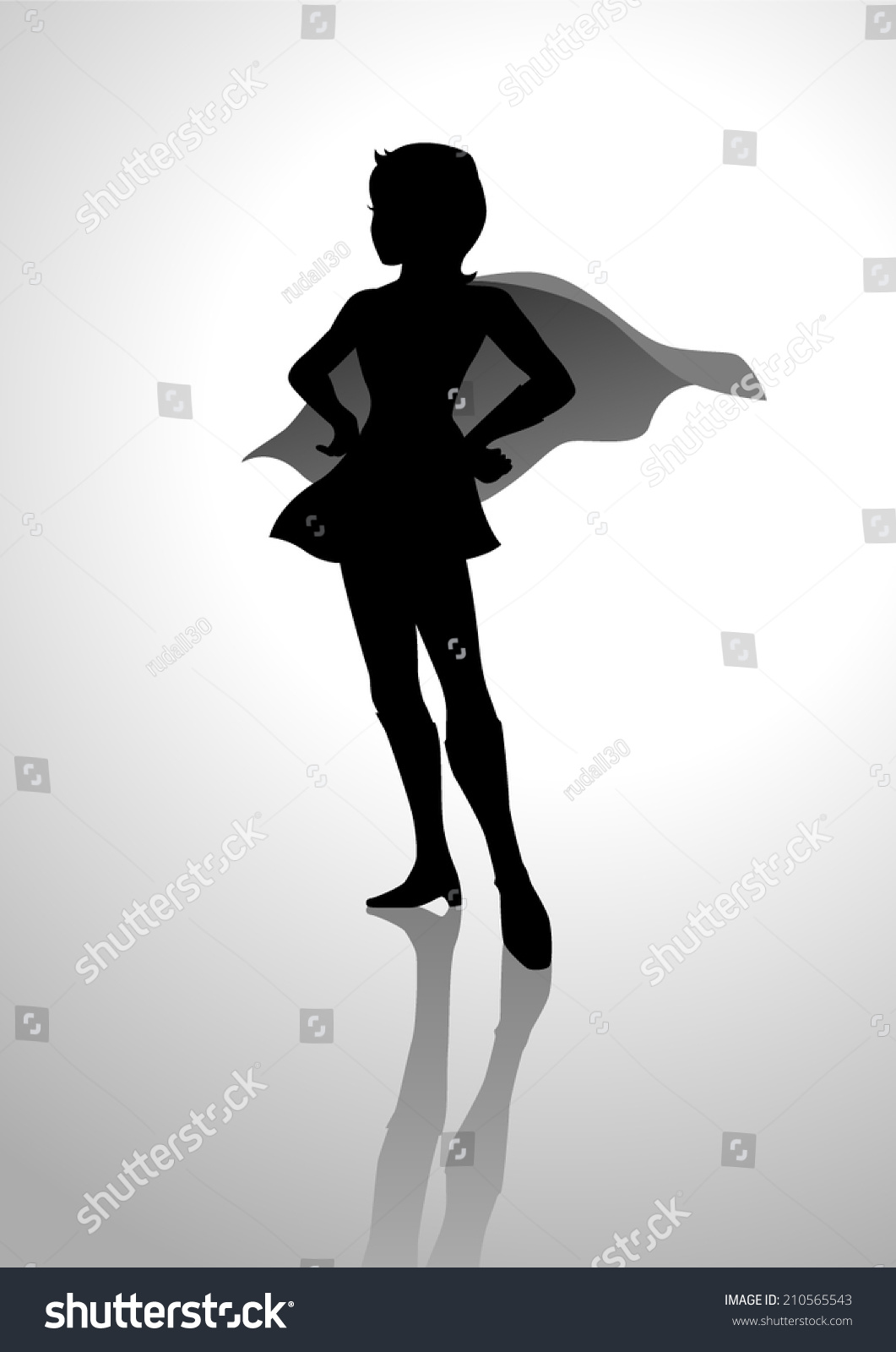 Silhouette Female Figure Superhero Suit Stock Vector 210565543 ...