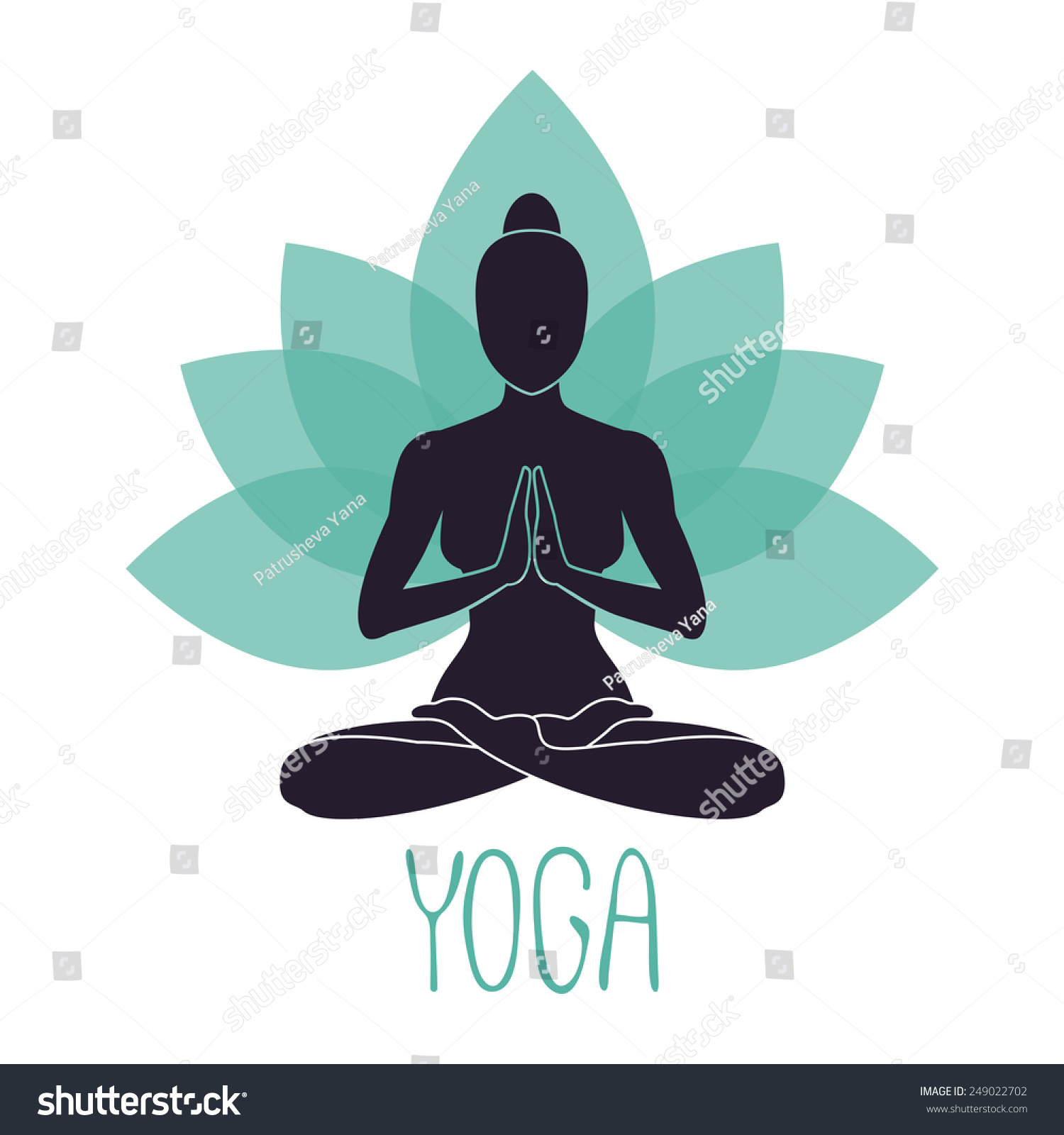 Silhouette Girl Lotus Pose Stock Vector (Royalty Free) 249022702 ...