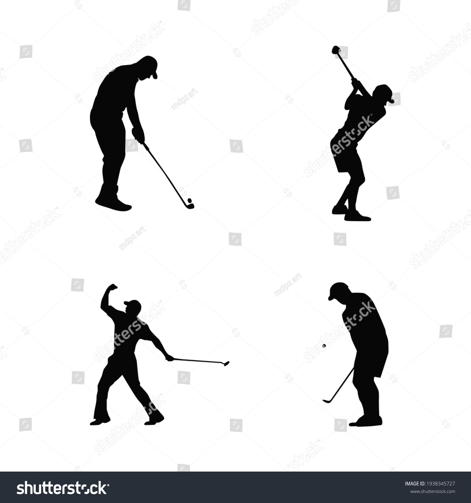 Silhouette Golf Player Vector Illustration Stock Vector (Royalty Free ...