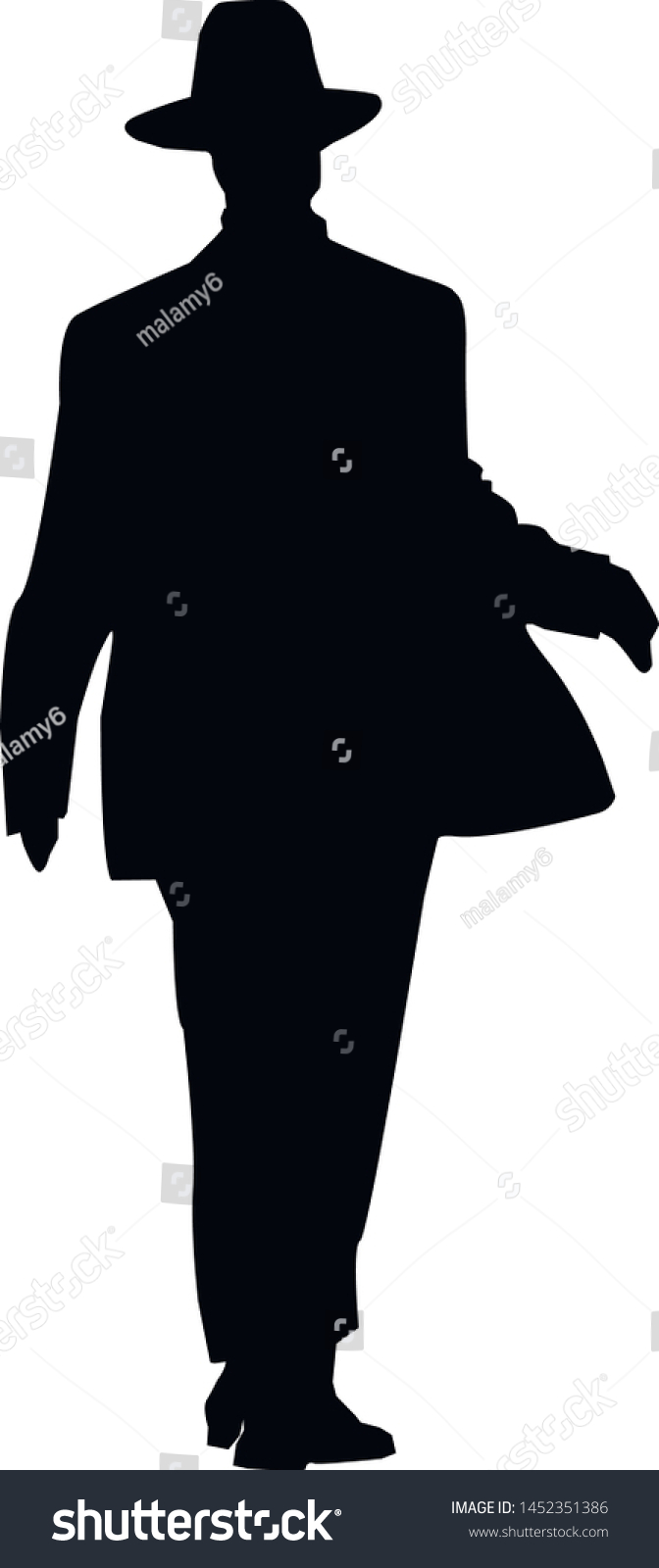 Silhouette Hasidic Jew Religious Jew Young Stock Vector (Royalty Free ...