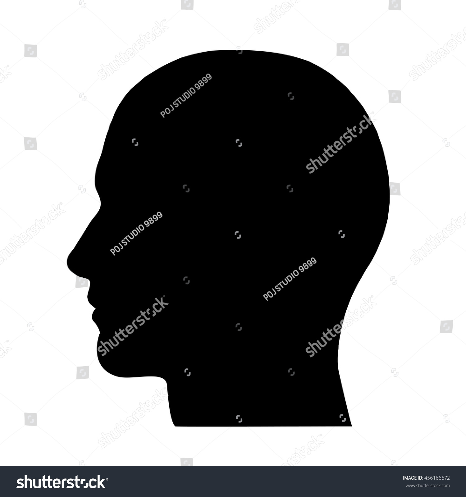 Silhouette Head Stock Vector 456166672 - Shutterstock