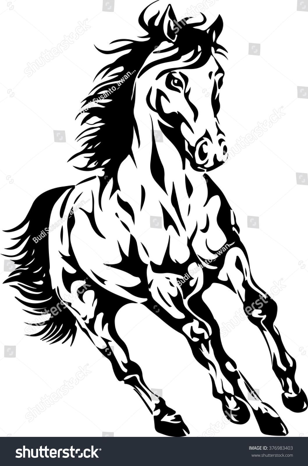 Silhouette Horse Stock Vector 376983403 - Shutterstock