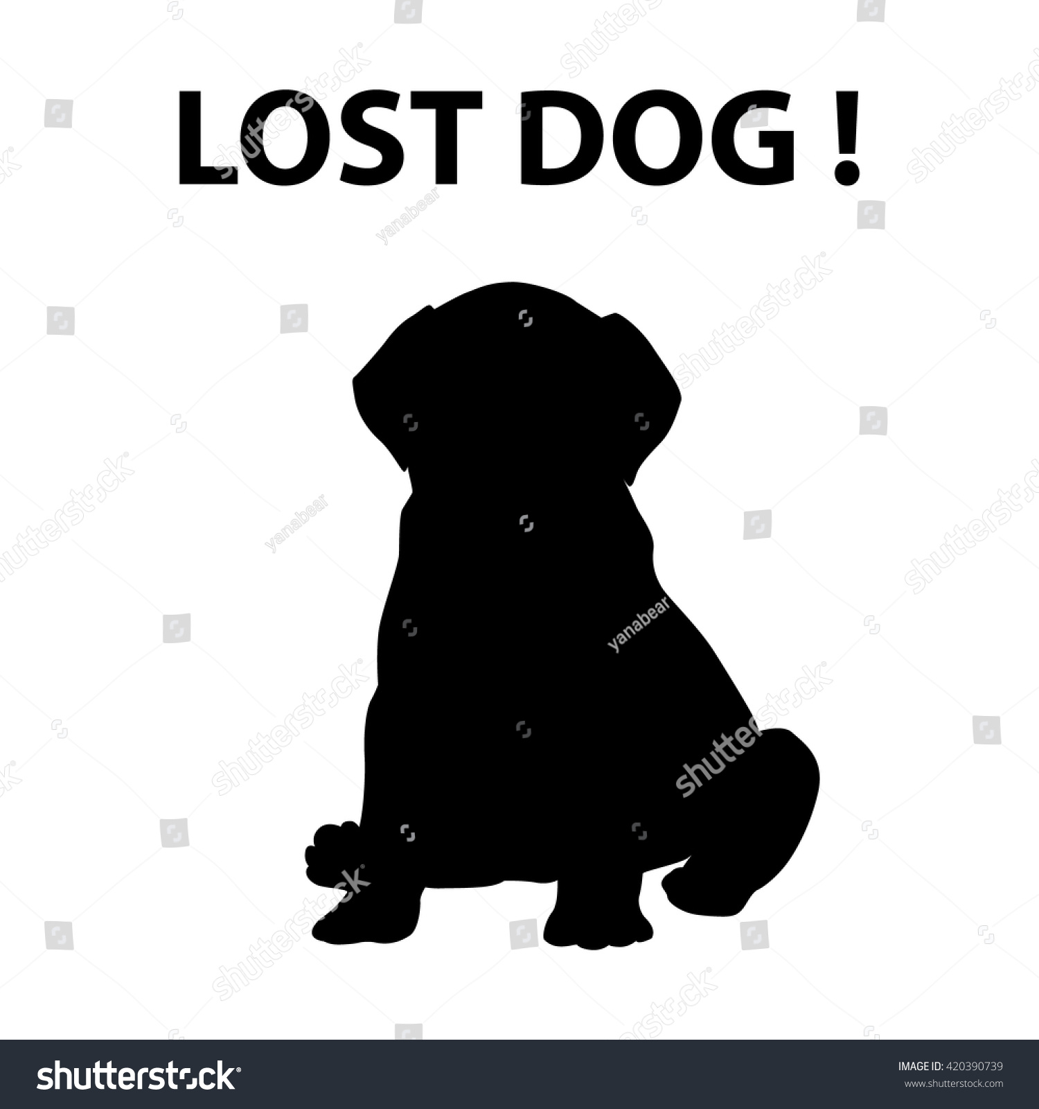 silhouette-labrador-retriever-puppy-words-lost-stock-vector-royalty