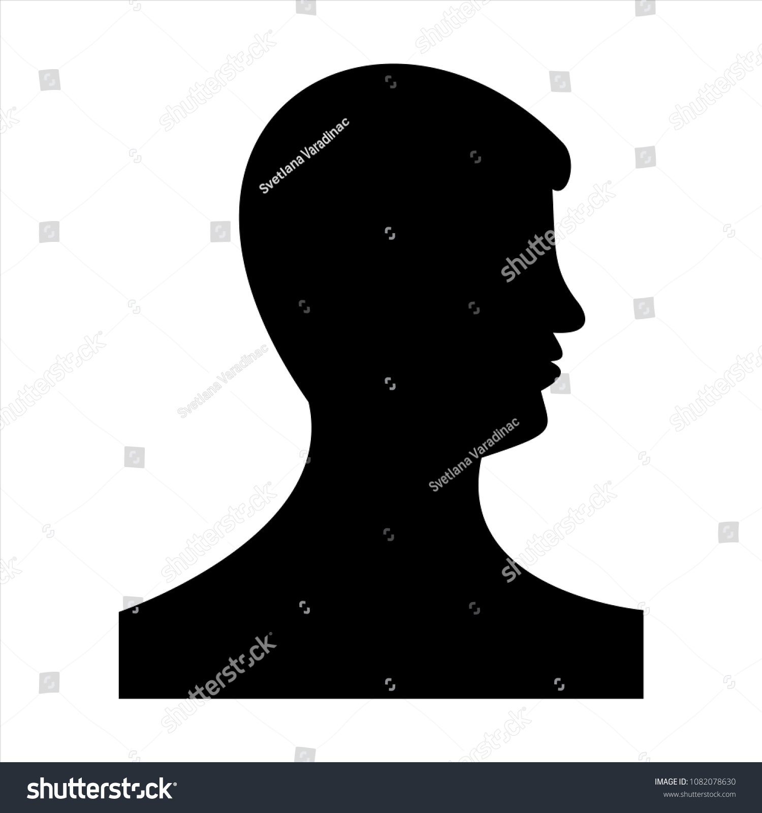 Silhouette Mans Head Profile Vector Graphic Stock Vector (Royalty Free ...