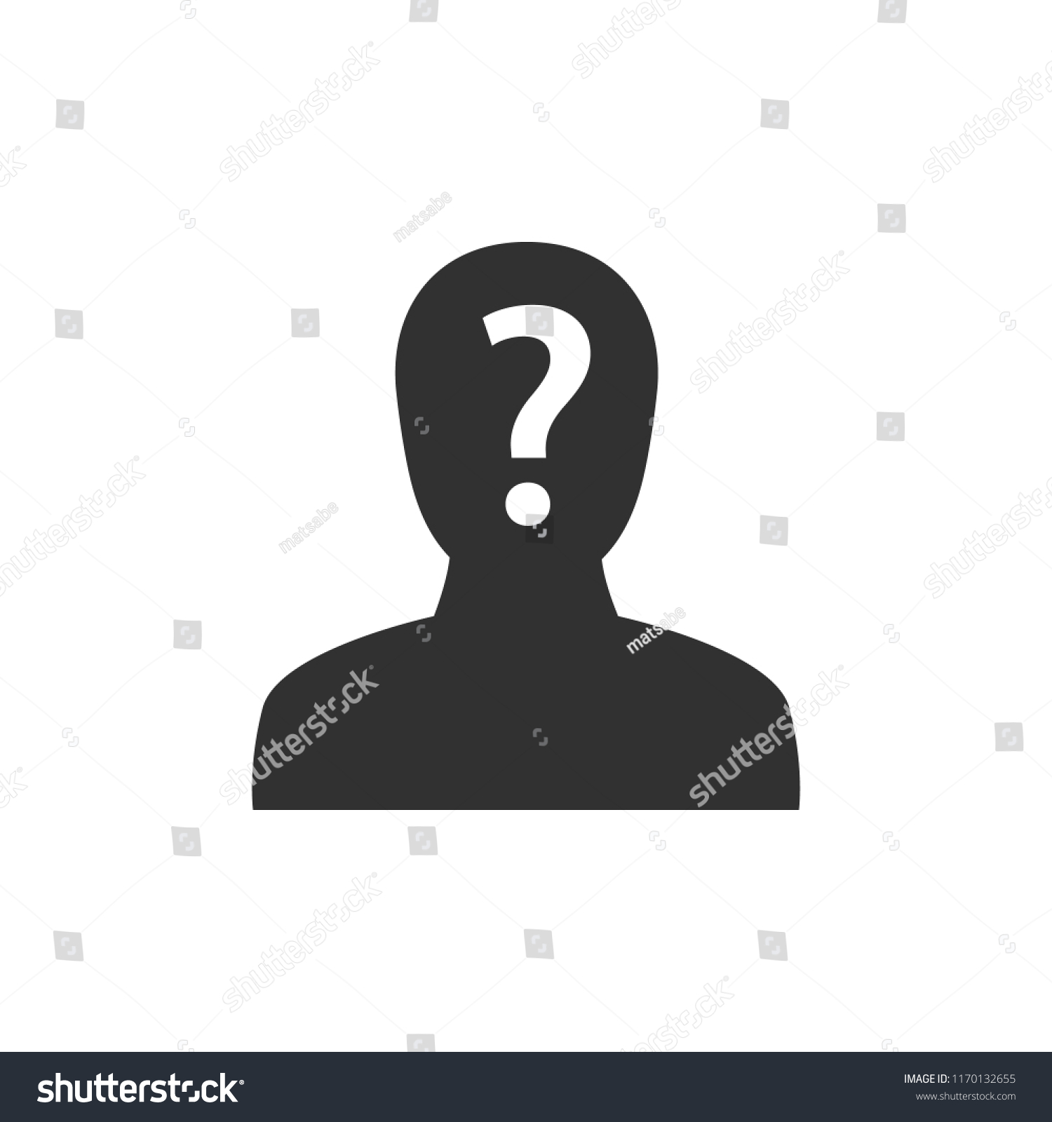 Silhouette Man Question Mark Monochrome Icon: Vector có sẵn (miễn phí ...