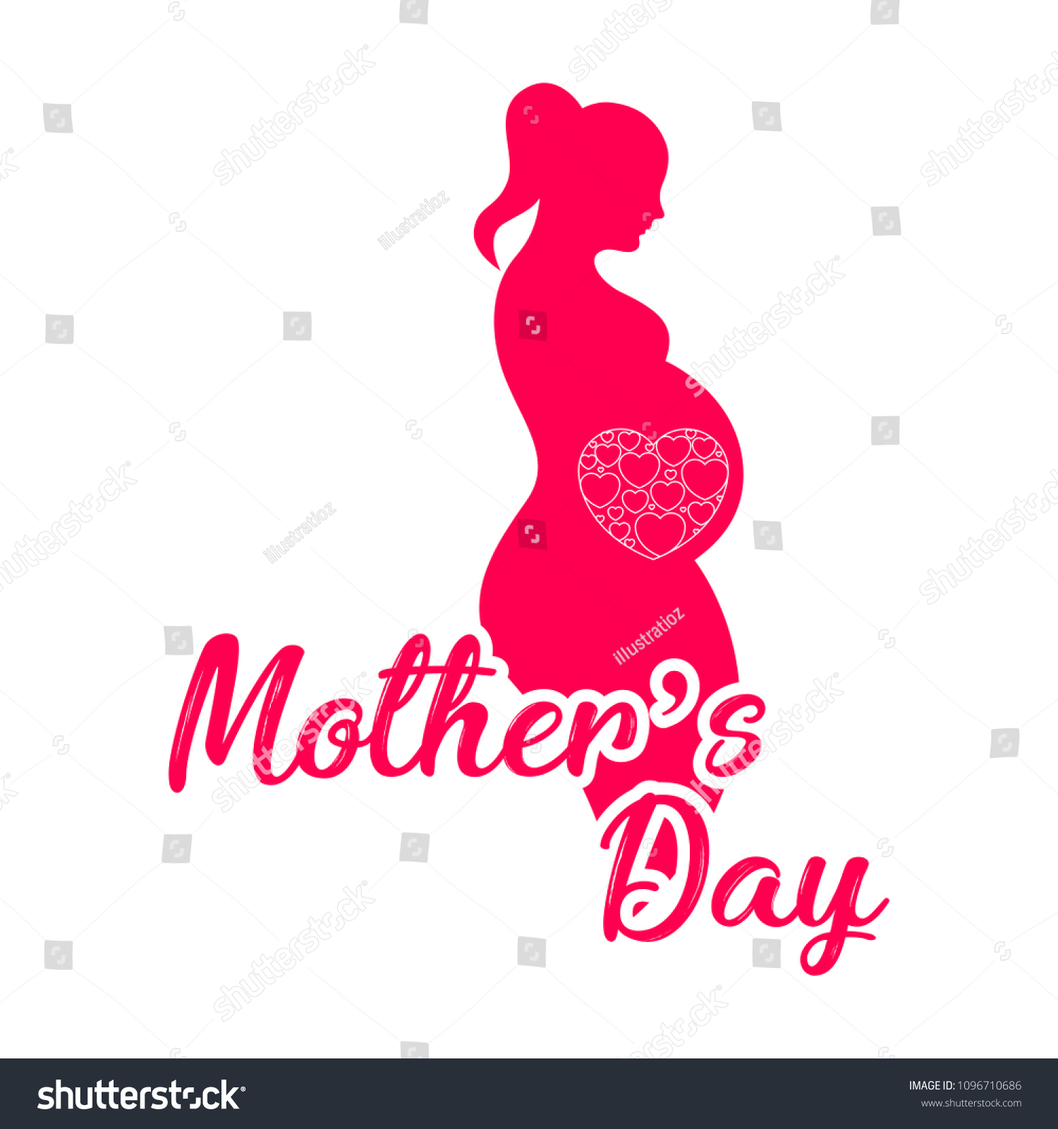 Silhouette Mom Mother Day Stock Vector Royalty Free 1096710686 Shutterstock