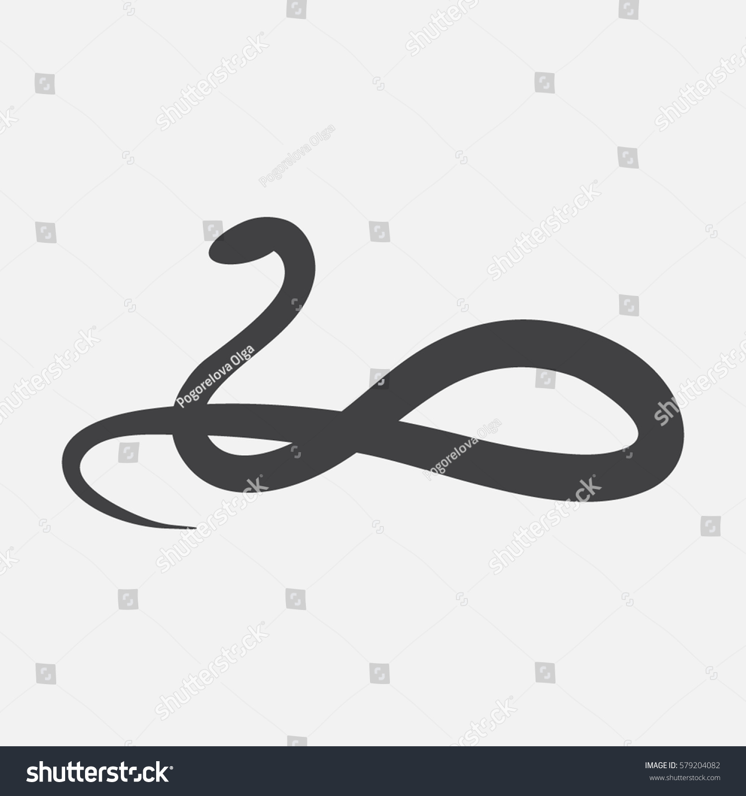 Silhouette Poisonous Snake Flat Vector Illustration Stock Vector ...