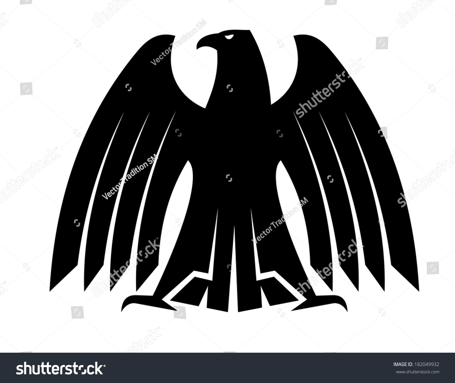 Silhouette Proud Eagle Logo Outspread Wing 库存矢量图(免版税)182049932