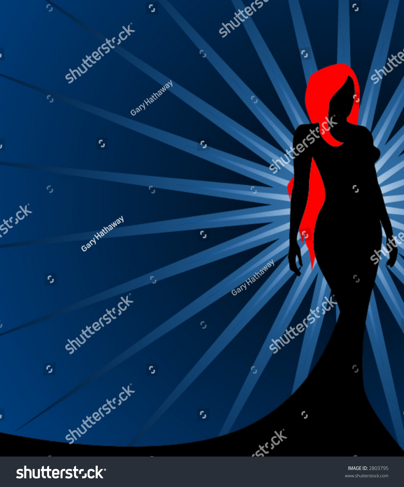 Silhouette Of A Redhead Stock Vector 2803795 : Shutterstock