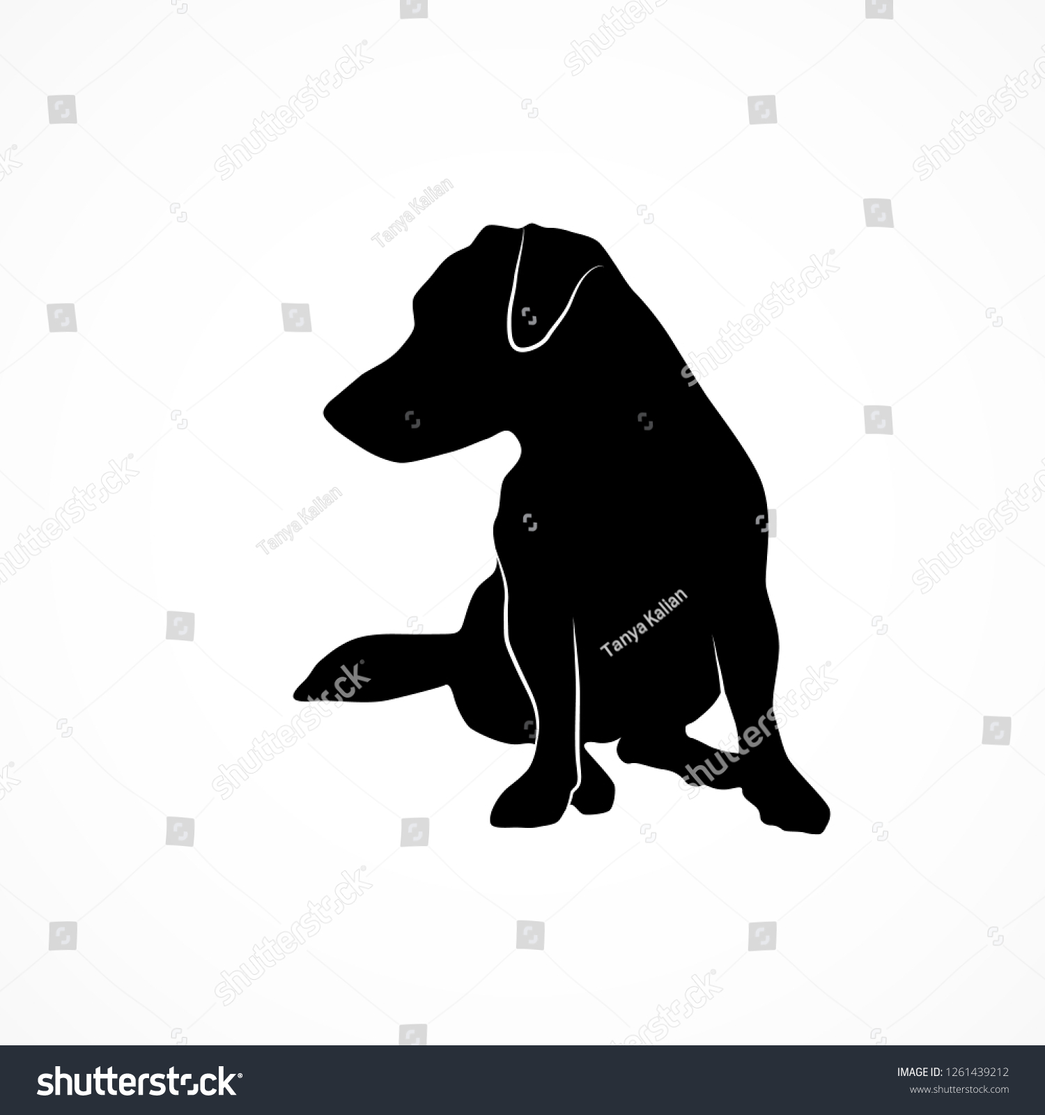 Silhouette Small Dog Looking Left Side Stock Vector (Royalty Free ...