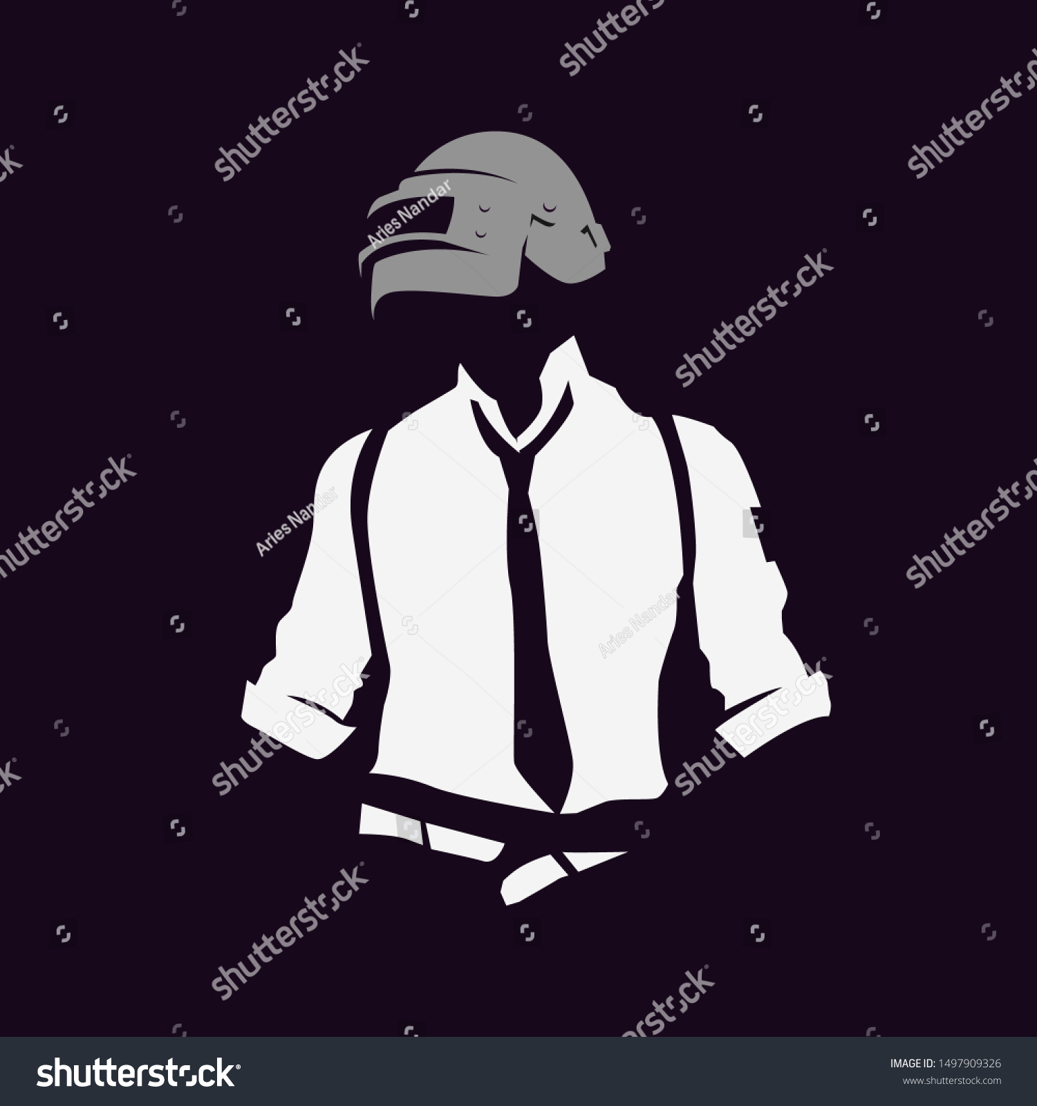 Silhouette Soldier Pubg Game Player Uniform Stock Vector Royalty Free