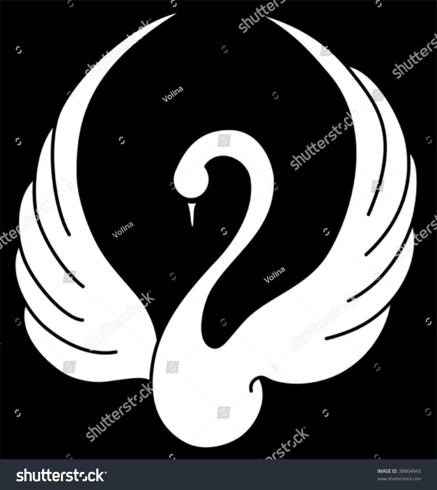 Silhouette Swan Stock Vector 39864943 - Shutterstock