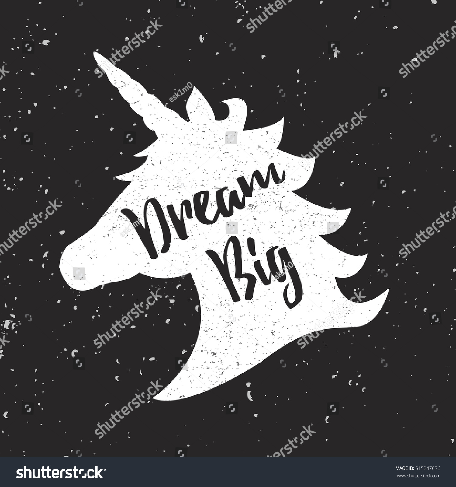 Download Silhouette Unicorn Inspirational Quote Isolated On Stock ...