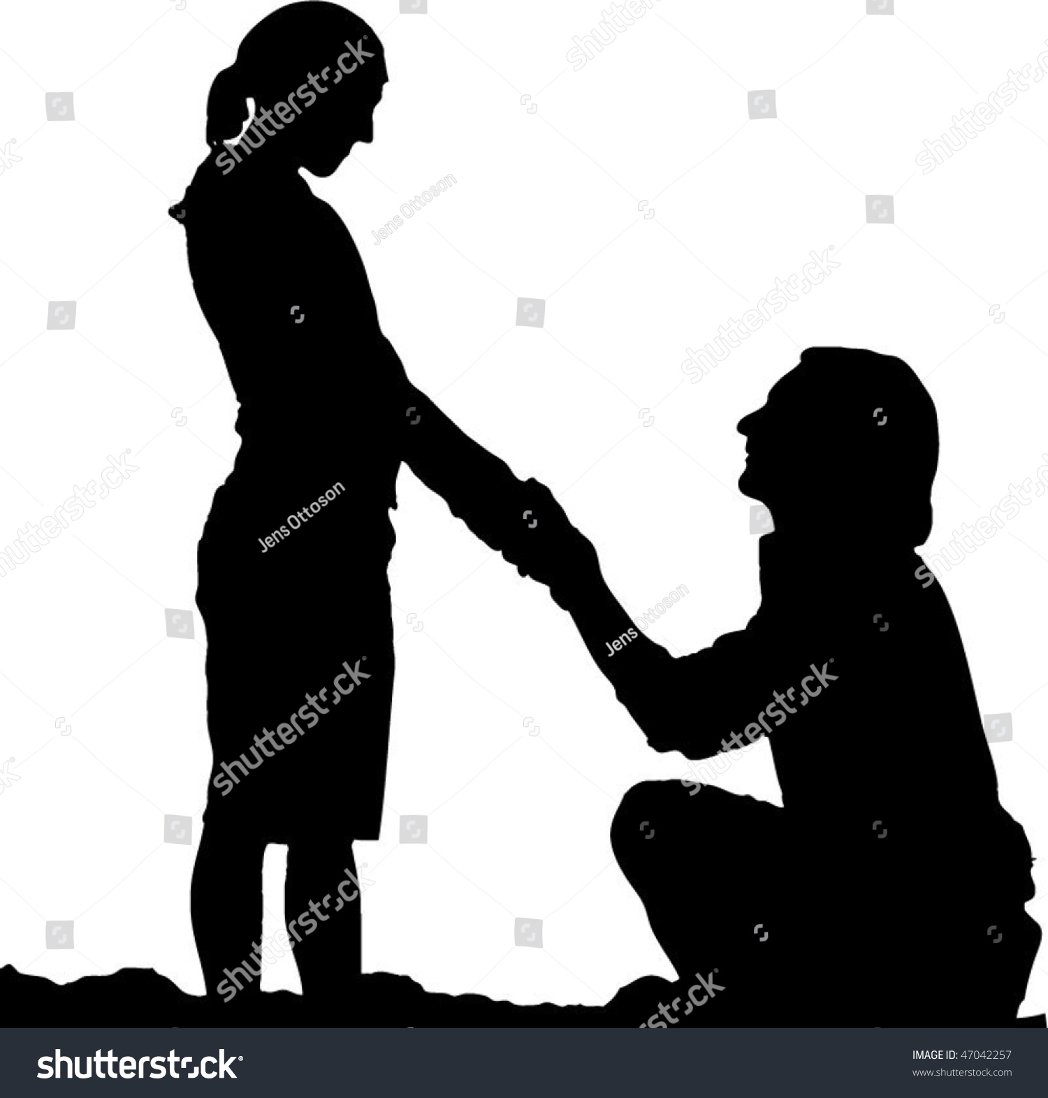 Silhouette Young Couple Stock Vector (Royalty Free) 47042257 | Shutterstock