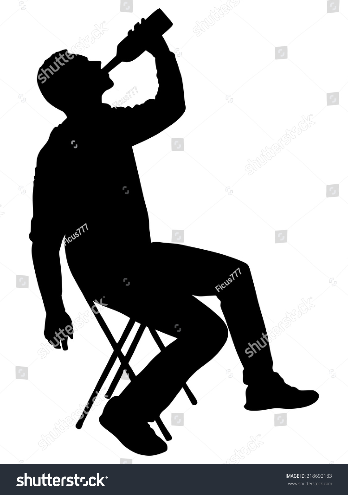 SVG of Silhouette of alcoholic drunk man, vector  svg