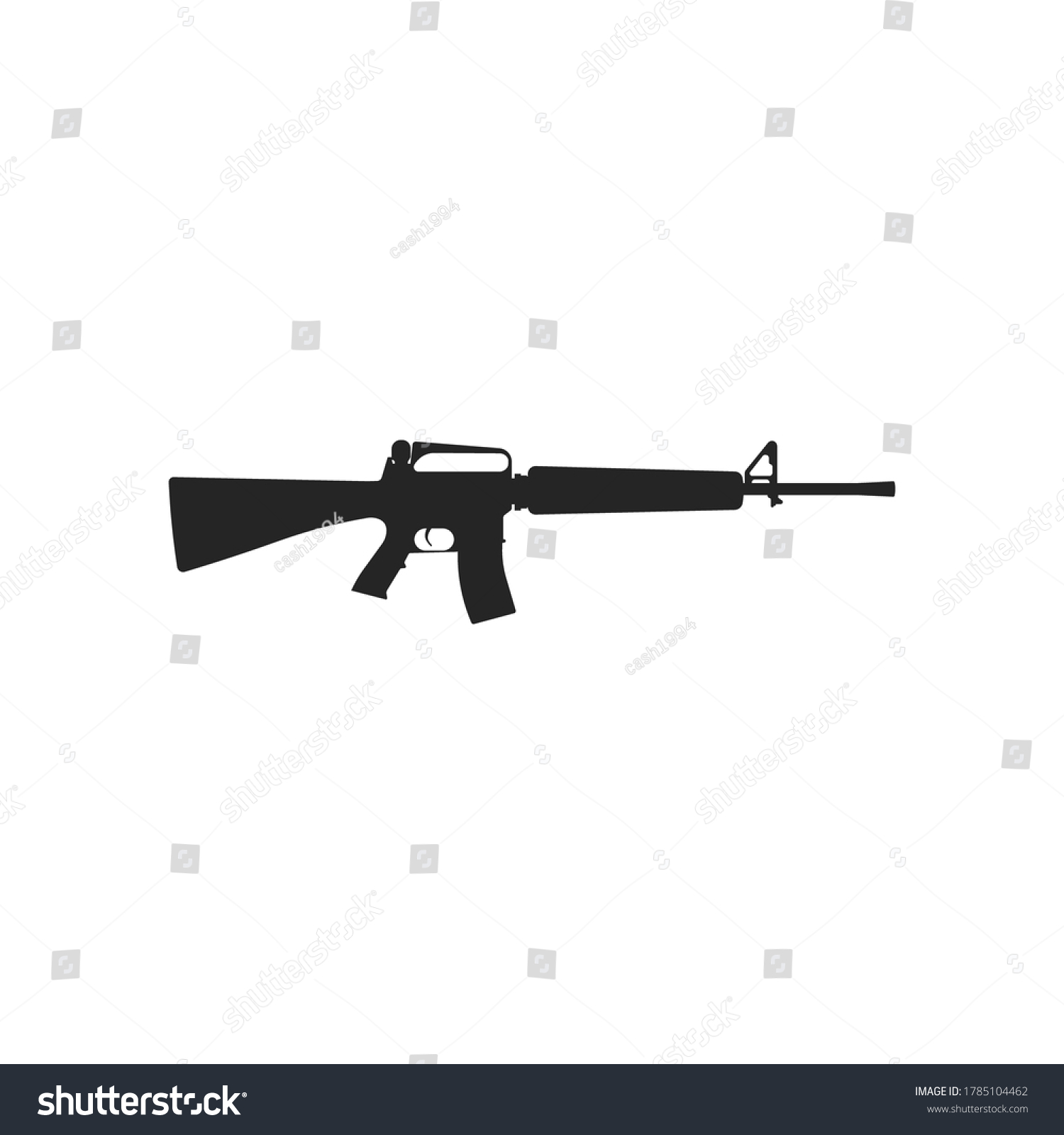 Silhouette Assault Rifle Vector Illustration White Stock Vector ...