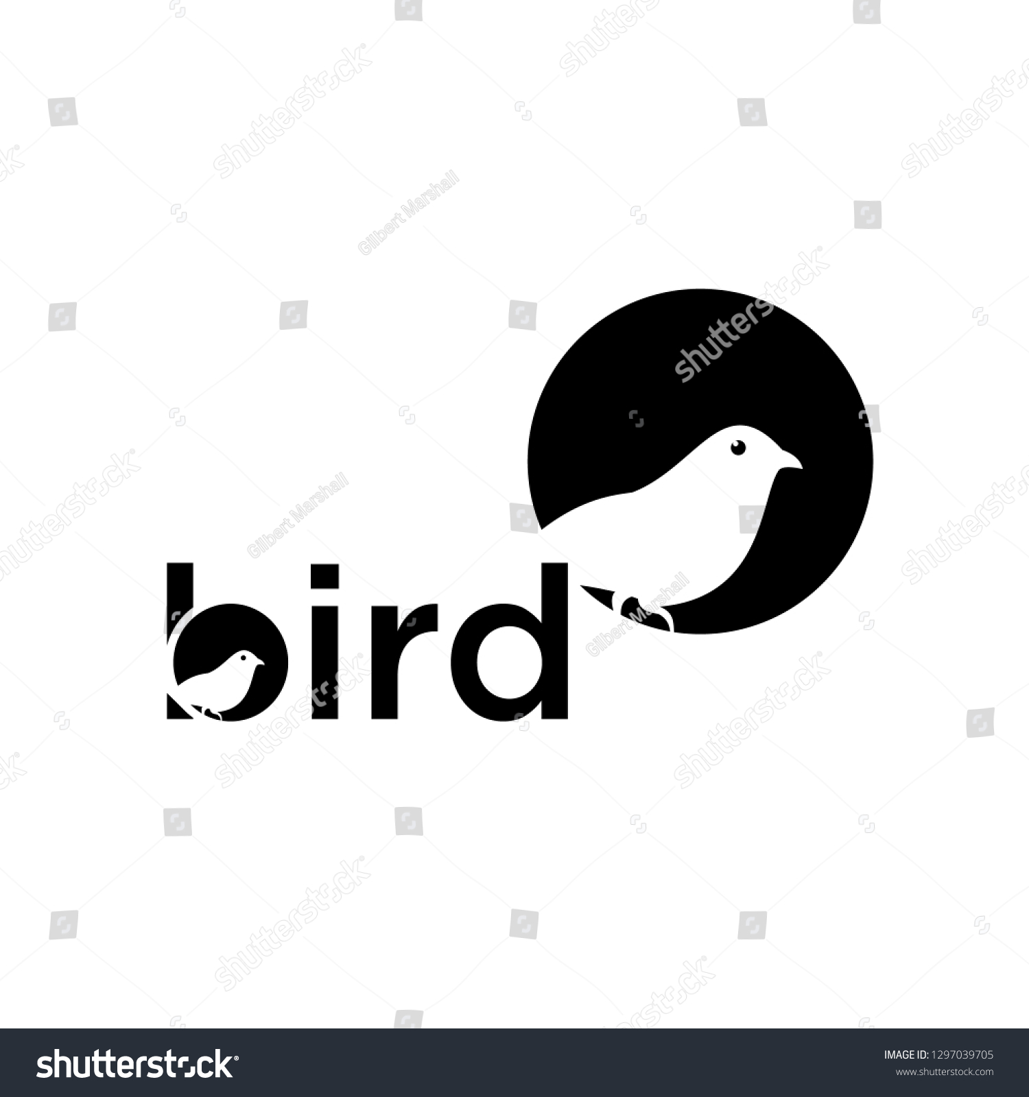 Silhouette Birds That About Fly Stock Vector (Royalty Free) 1297039705