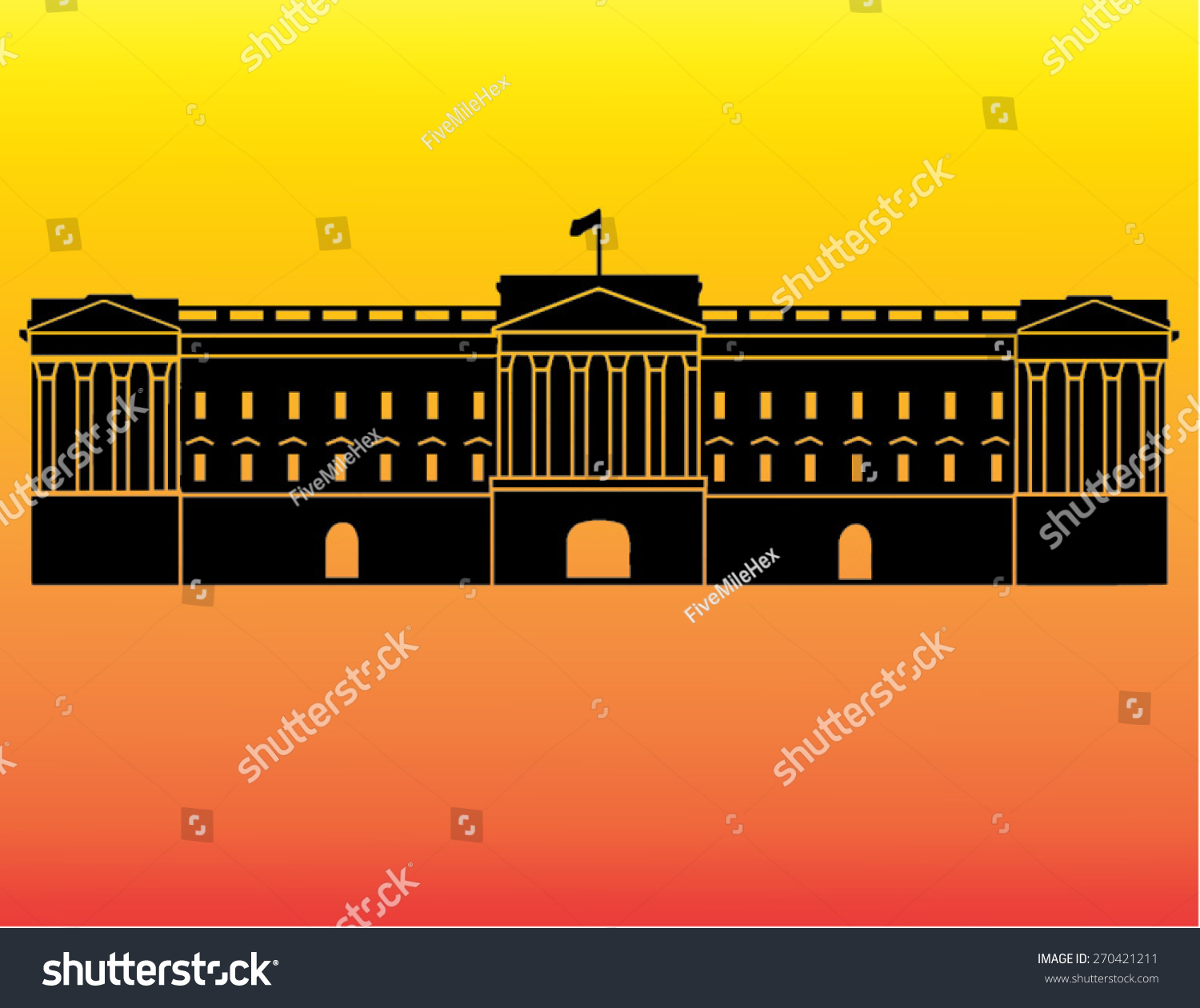 SVG of Silhouette of Buckingham Palace, London svg