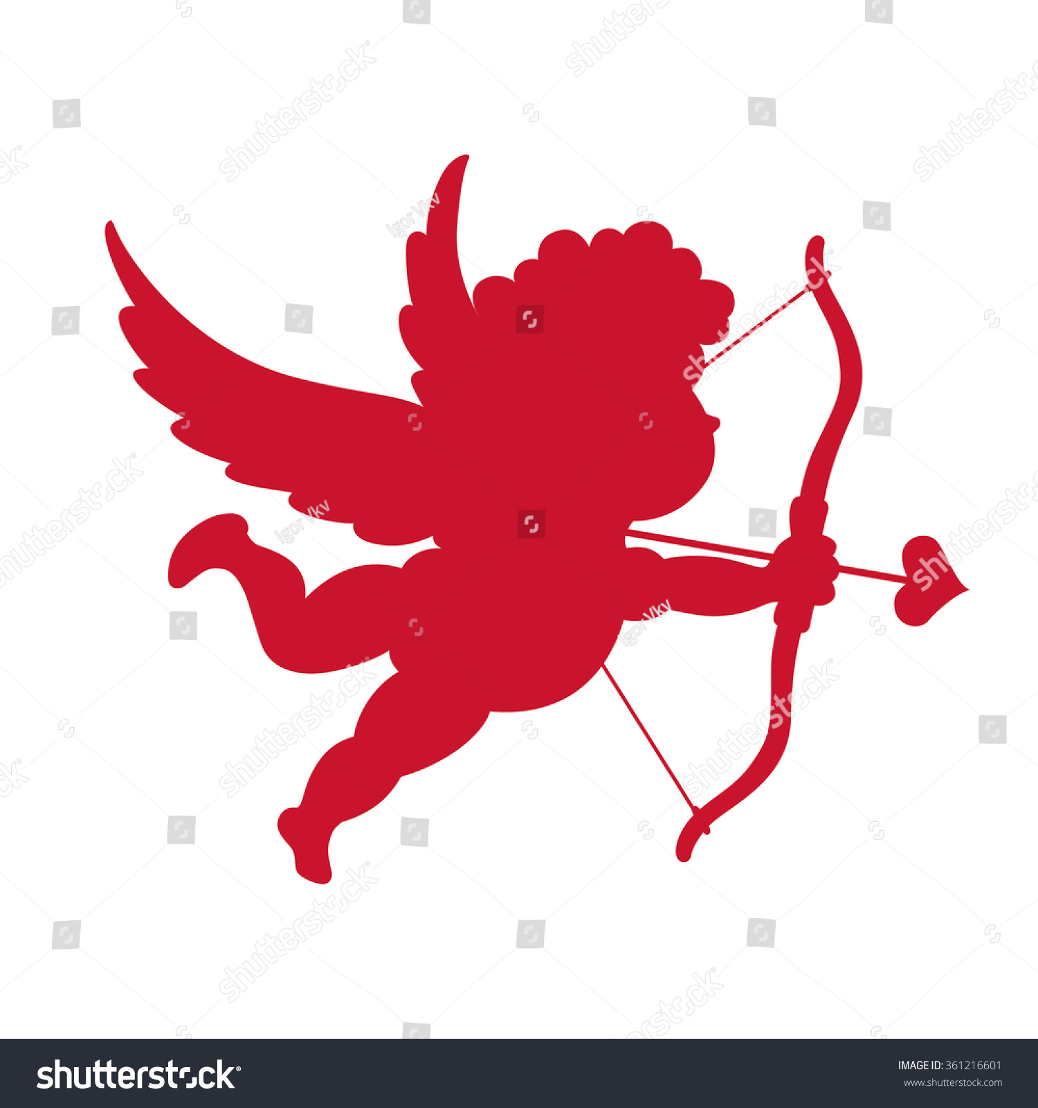 SVG of Silhouette of Cupid. Vector illustration svg