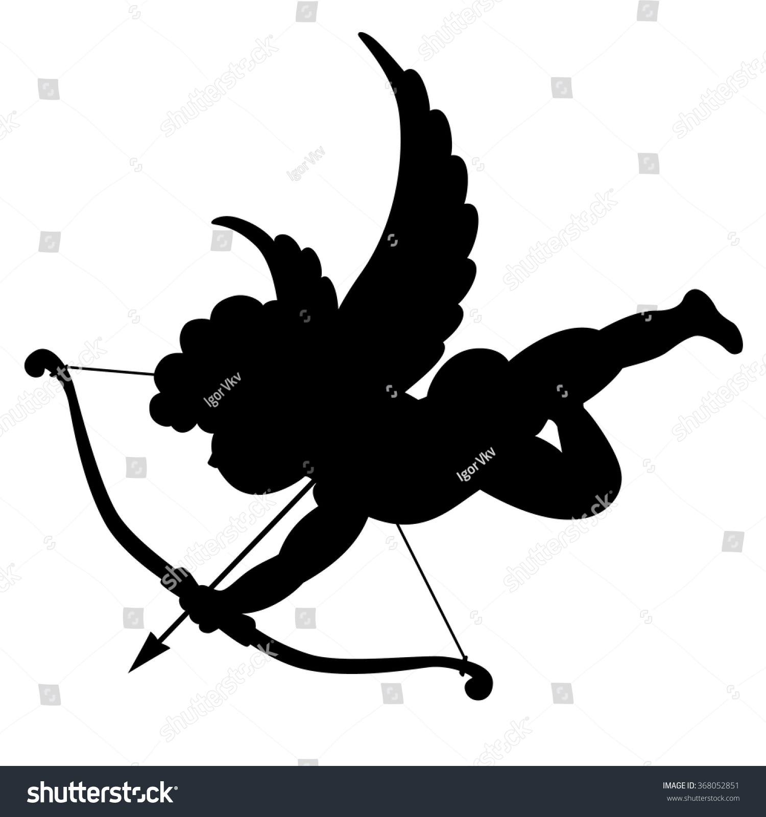 Silhouette Of Cupid Vector Illustration 368052851 Shutterstock 3500