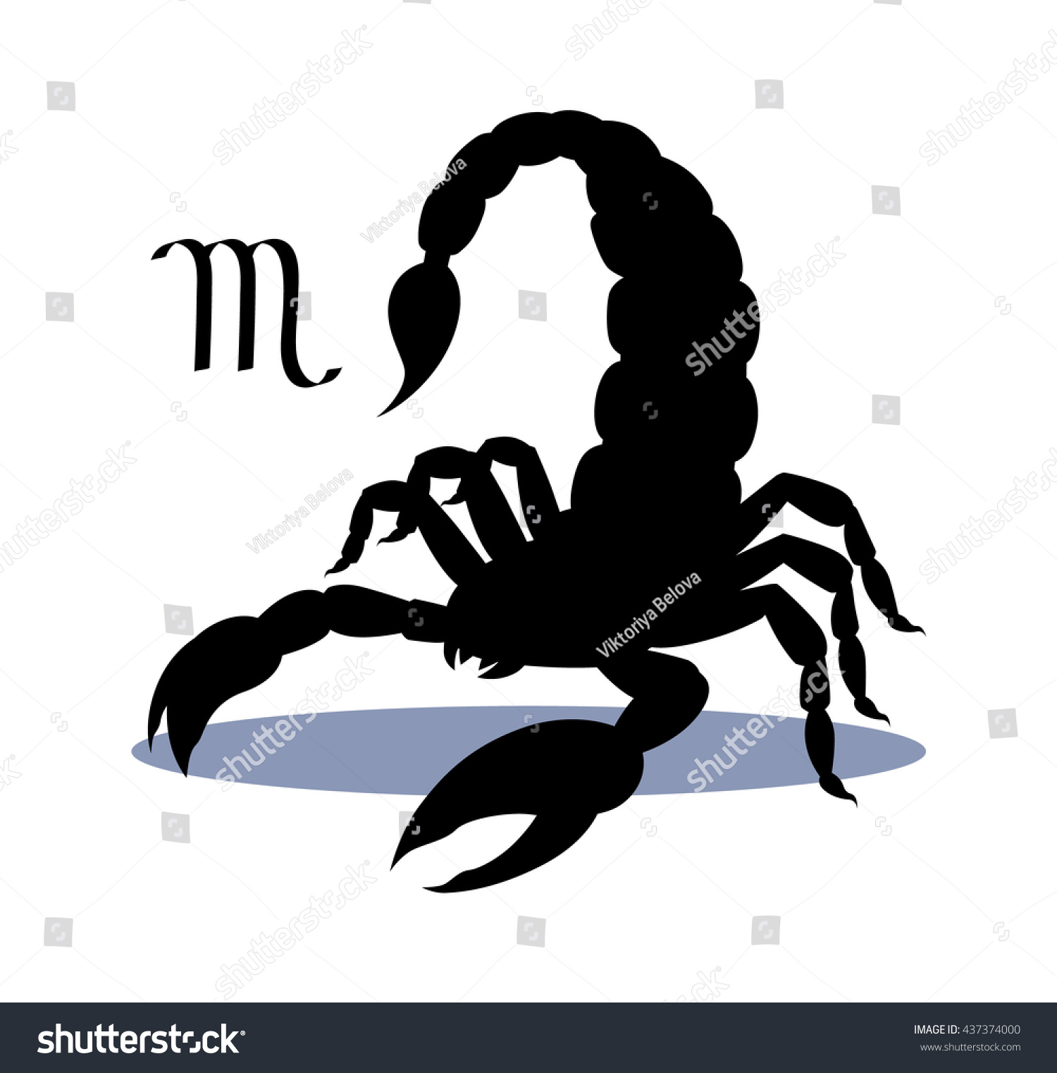 Silhouette Dangerous Insect Scorpion Isolated On Stock Vector (Royalty ...