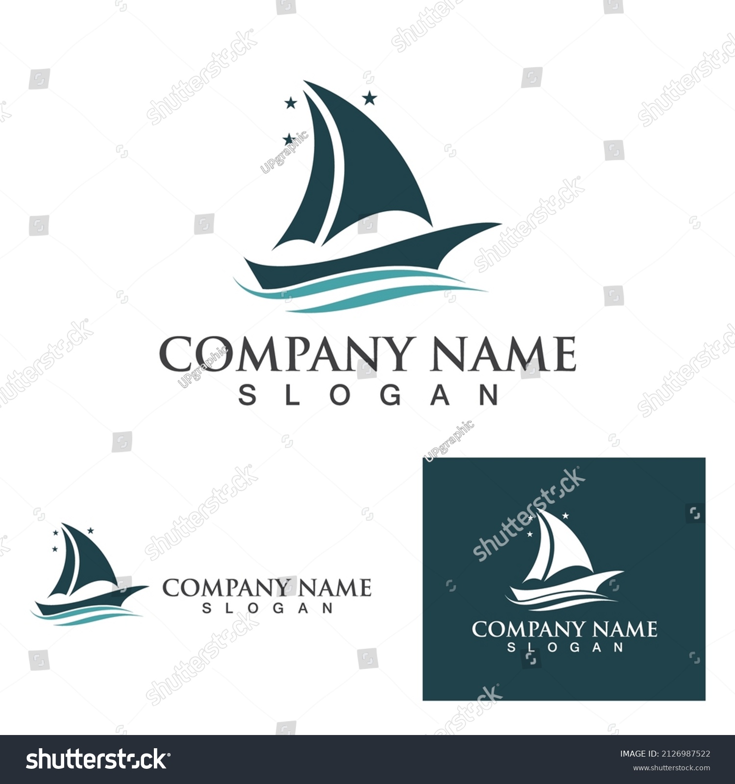 Silhouette Dhow Logo Design Traditional Sailboat Stock Vector (royalty 