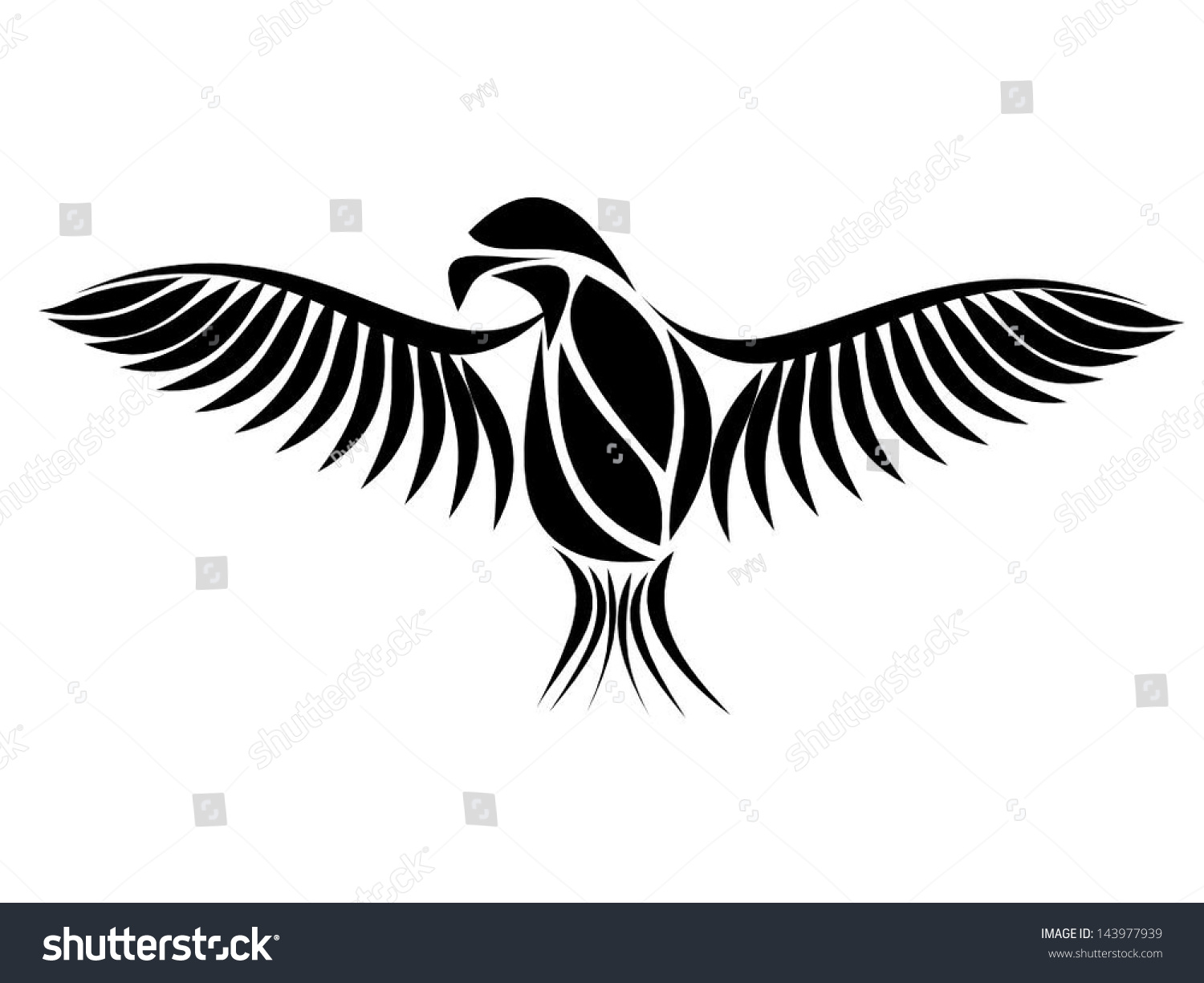 Silhouette Of Eagle Stock Vector Illustration 143977939 : Shutterstock