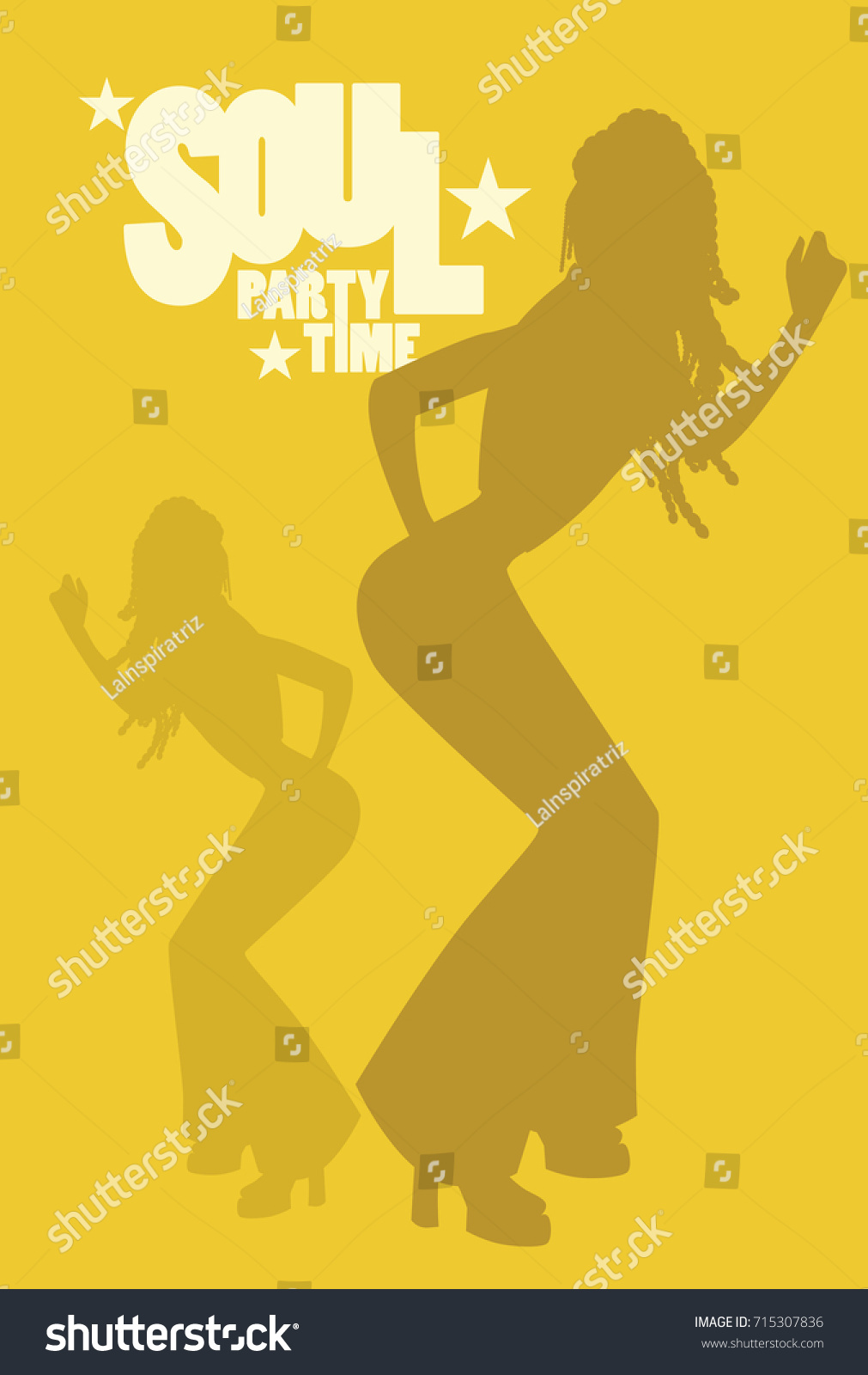 Silhouette Girl Dancing Soul Funky Disco Stock Vector Royalty Free 715307836 7875