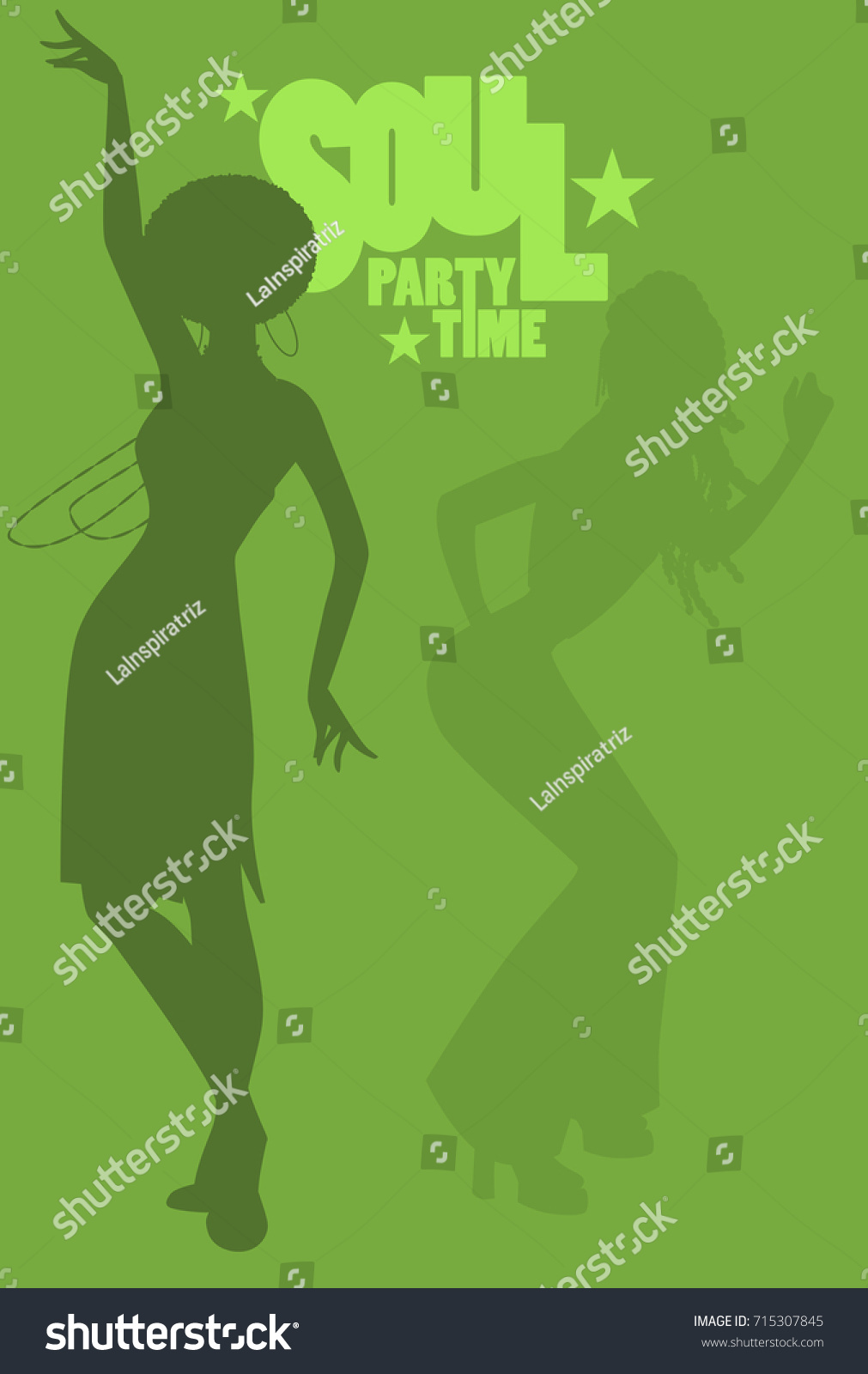 Silhouette Girl Dancing Soul Funky Disco Vector De Stock Libre De Regalías 715307845 3821