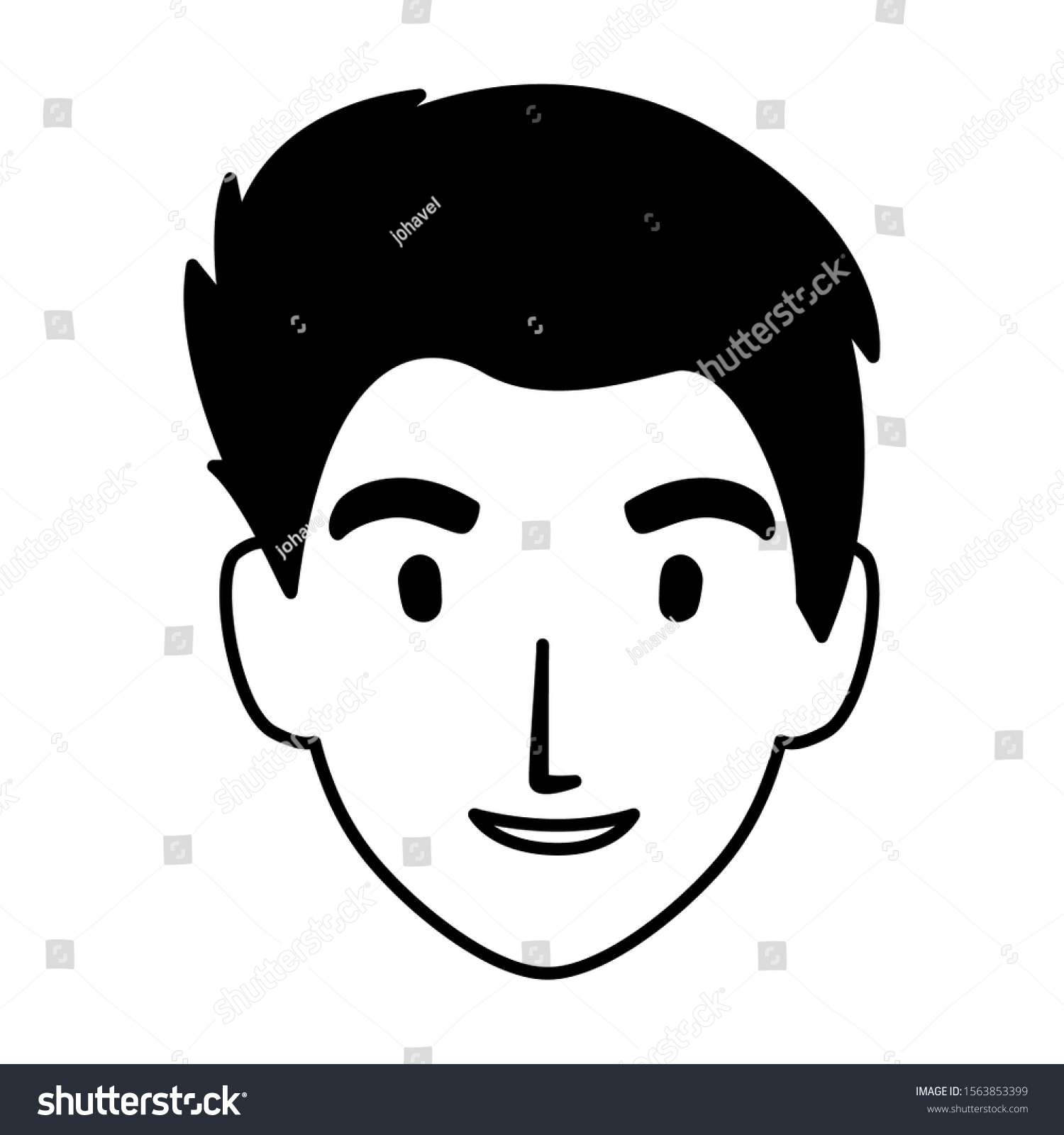 Silhouette Head Man Smiling On White Stock Vector (Royalty Free ...