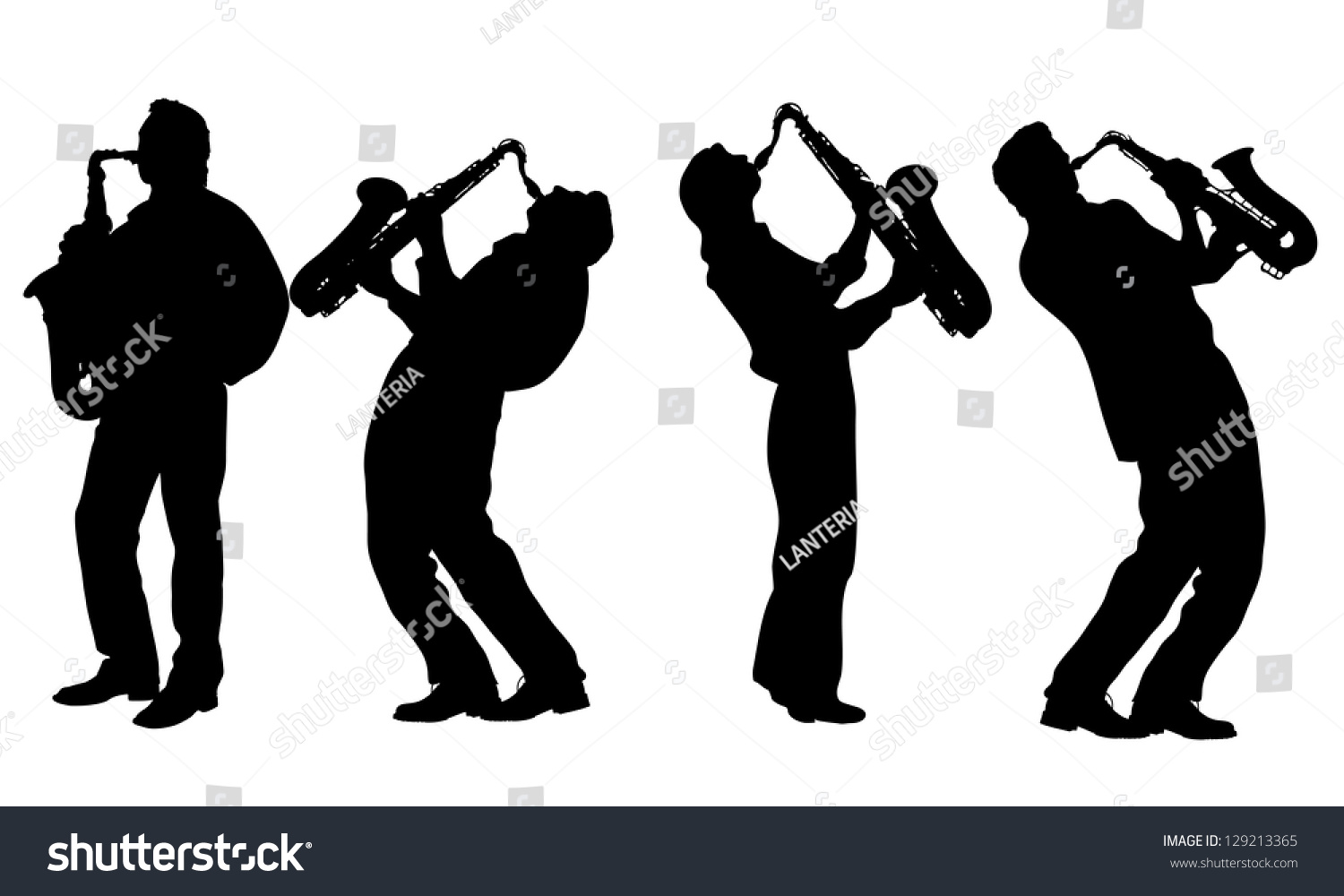 Silhouette Jazz Musician Stock Vector 129213365 - Shutterstock