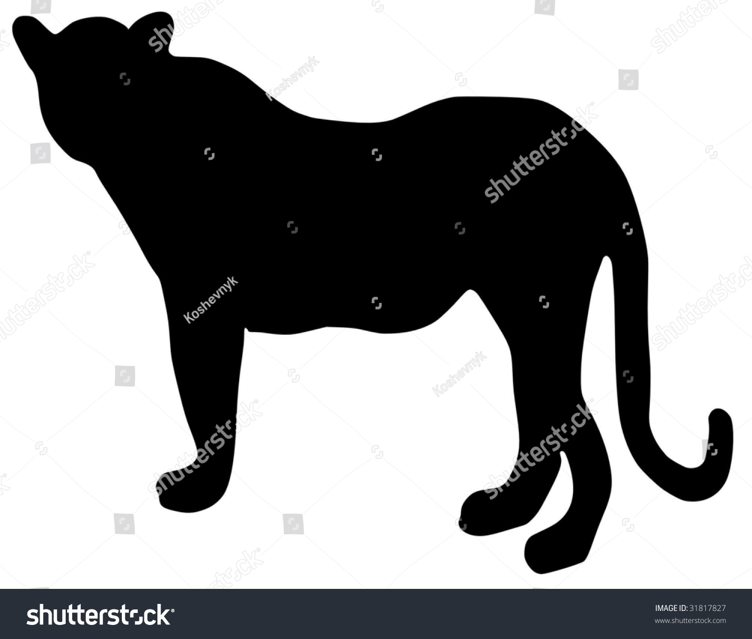 Silhouette Of Leopard Stock Vector 31817827 : Shutterstock