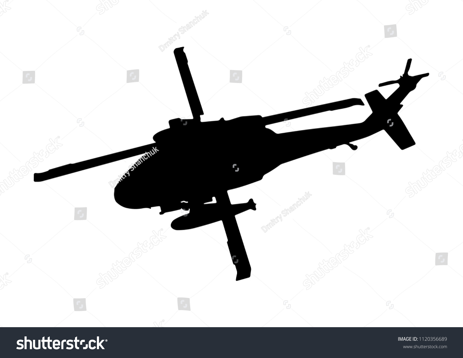 Silhouette Military Helicopter Vector Stock Vector (Royalty Free ...