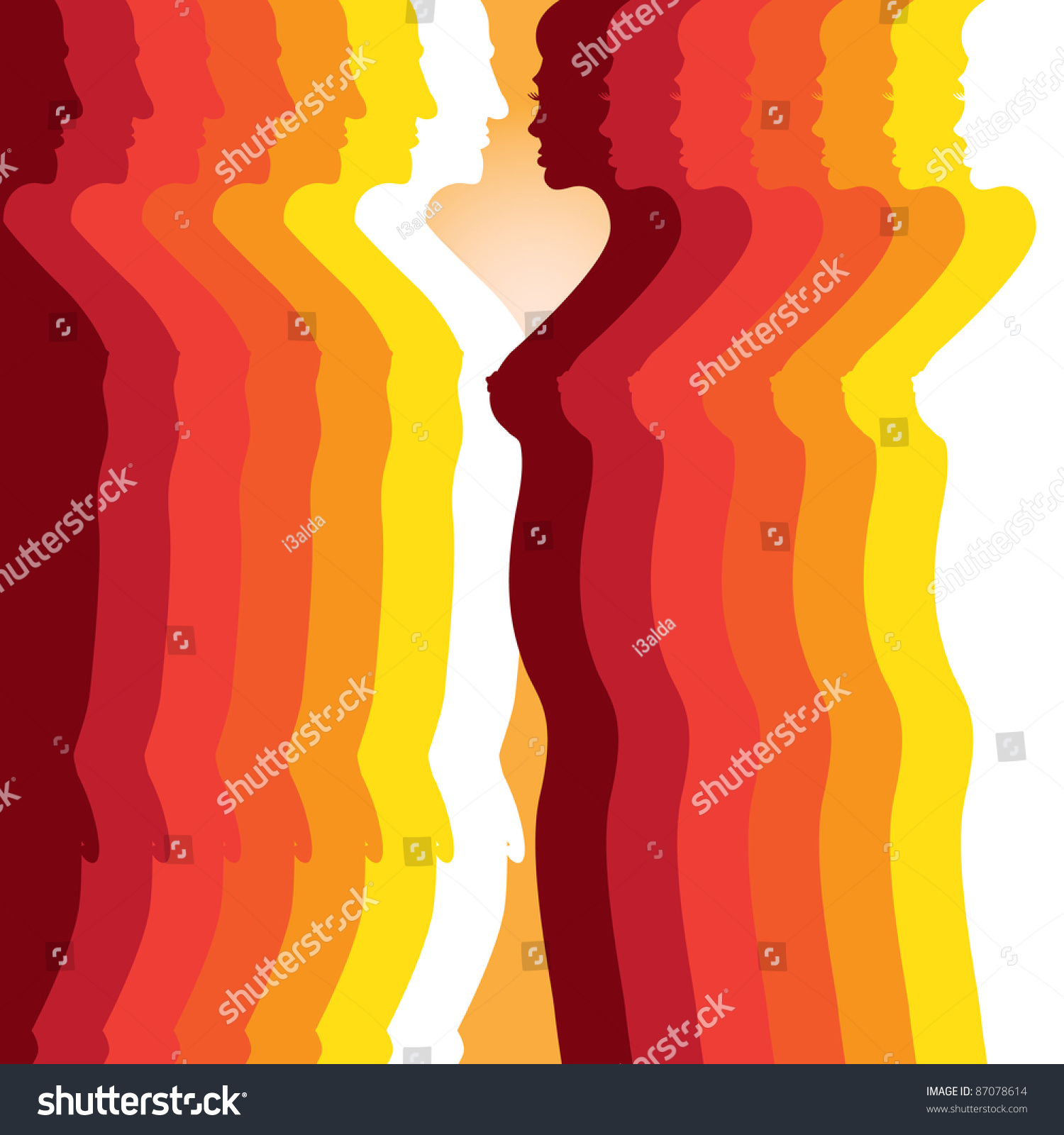 Vektor Stok Silhouette Naked Men Women Bodies Illustration Tanpa Royalti 87078614 Shutterstock
