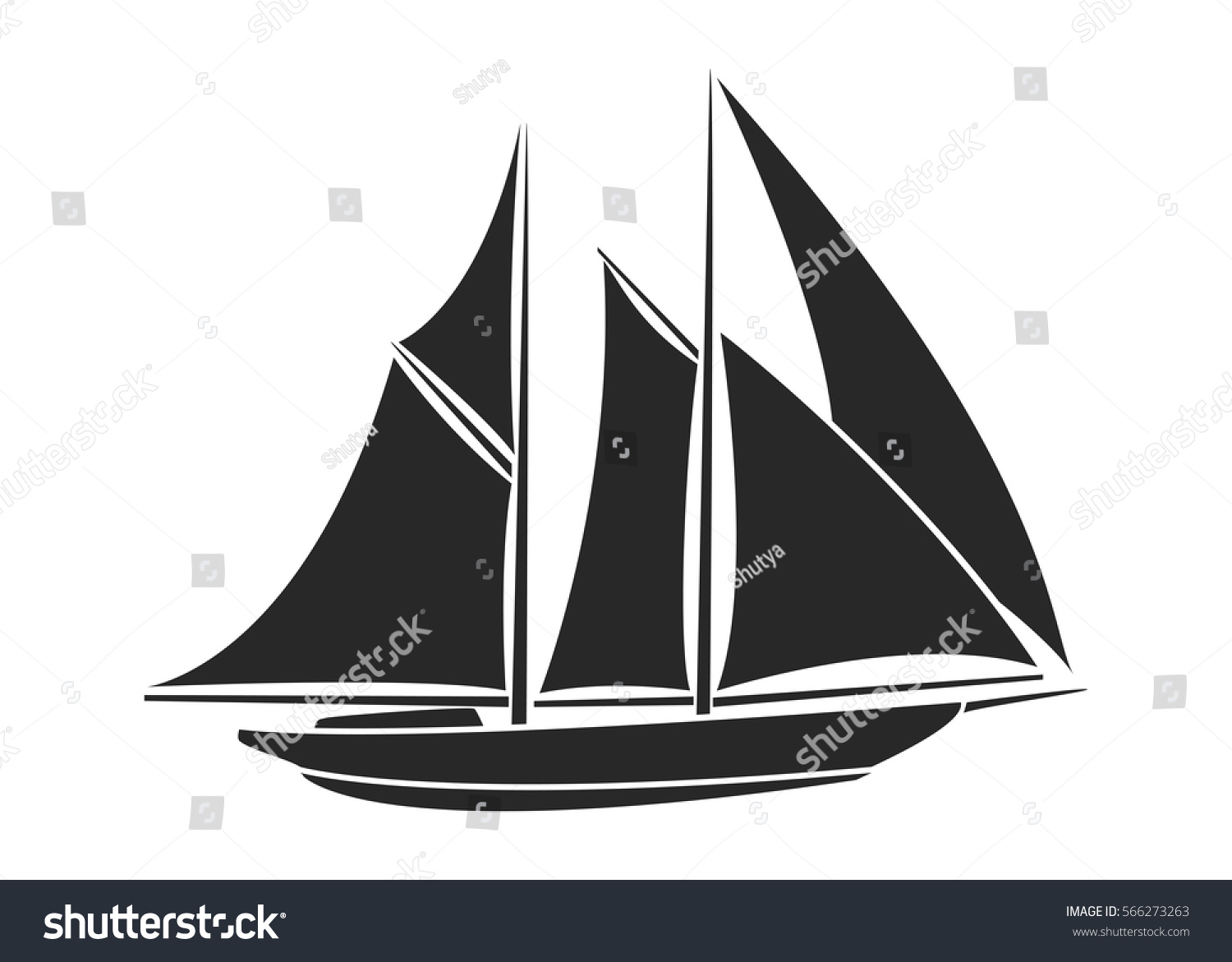 Silhouette Naval Ship Marine Navy Transportation Stock Vector (Royalty ...