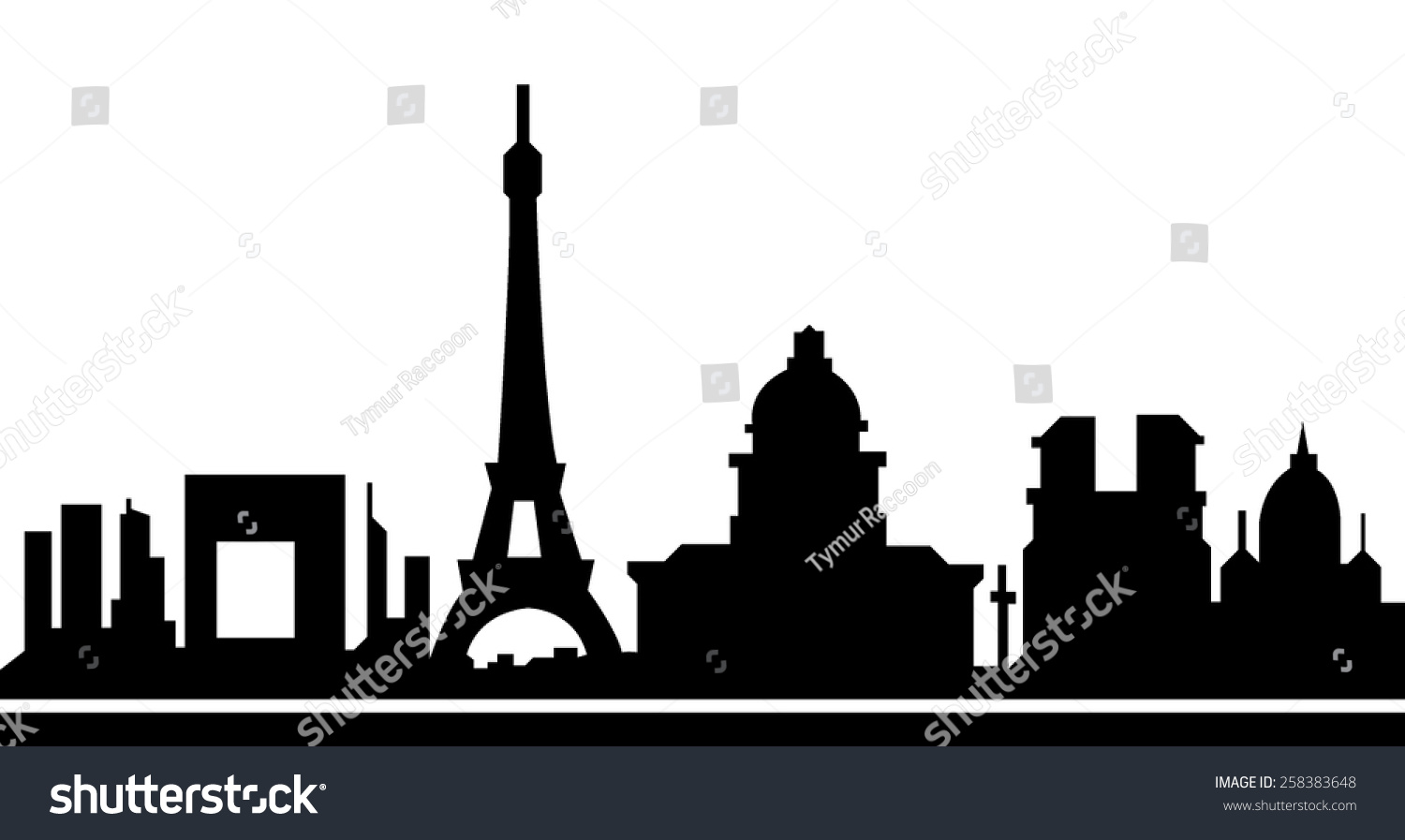 Silhouette Paris Stock Vector (Royalty Free) 258383648 | Shutterstock